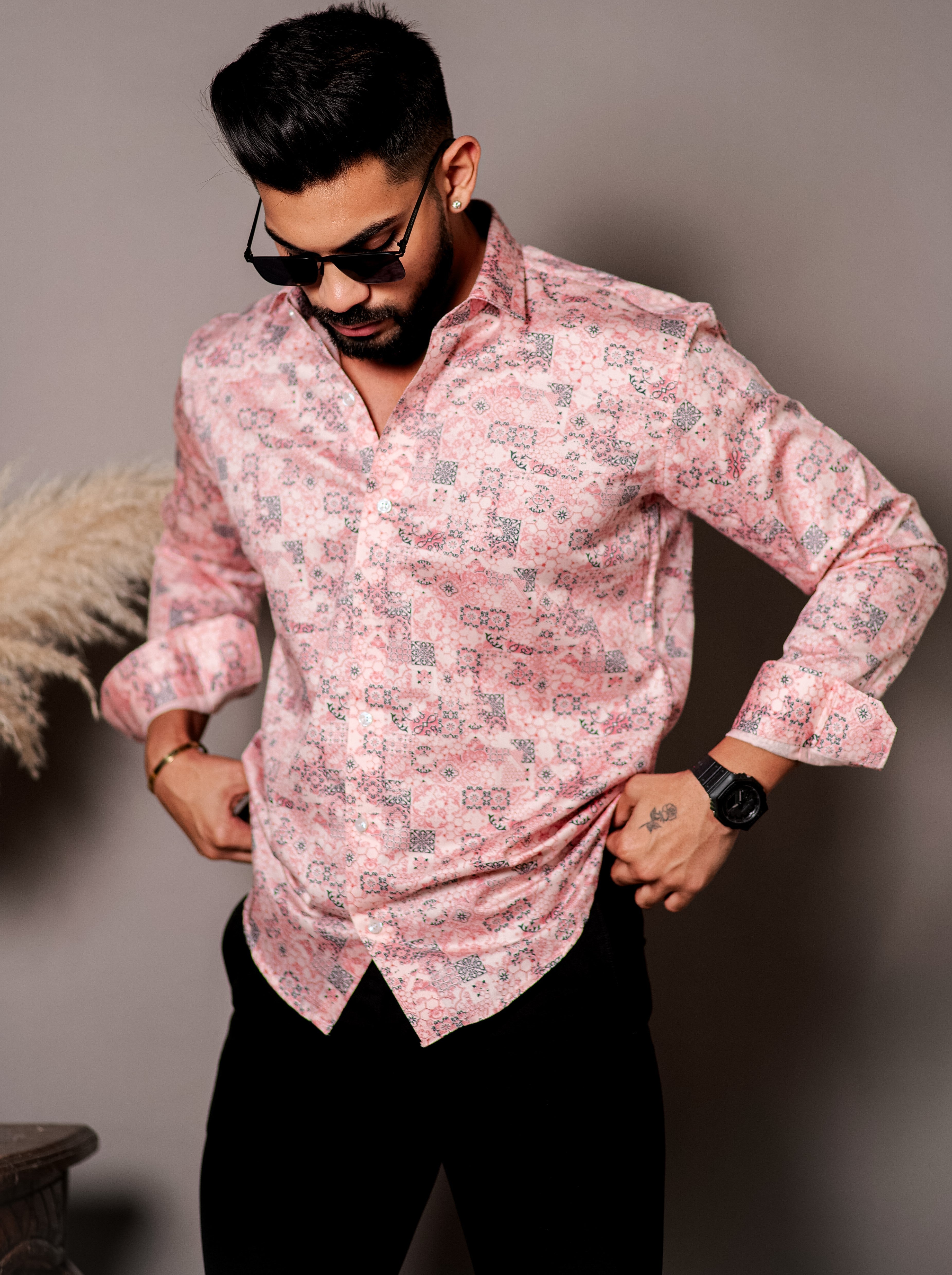 Pink Satin Print Premium Shirt – The Foomer