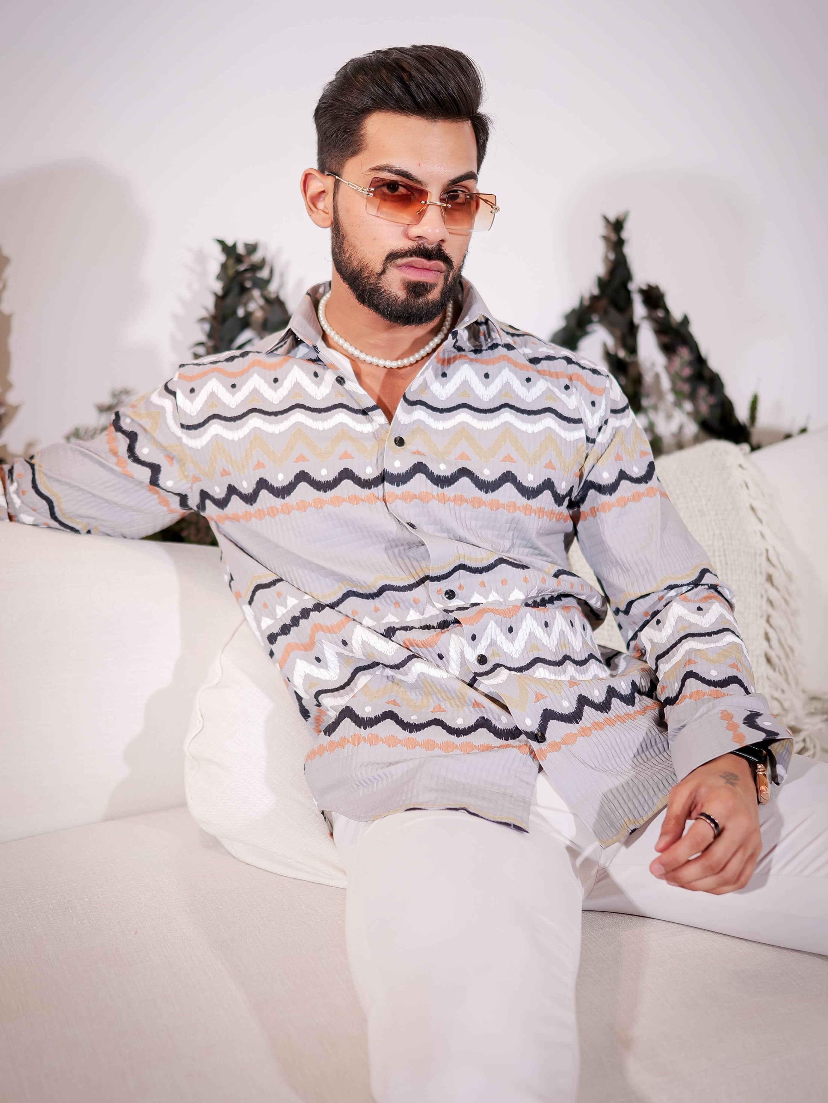 French Grey Imported Premium Shirt for Men's