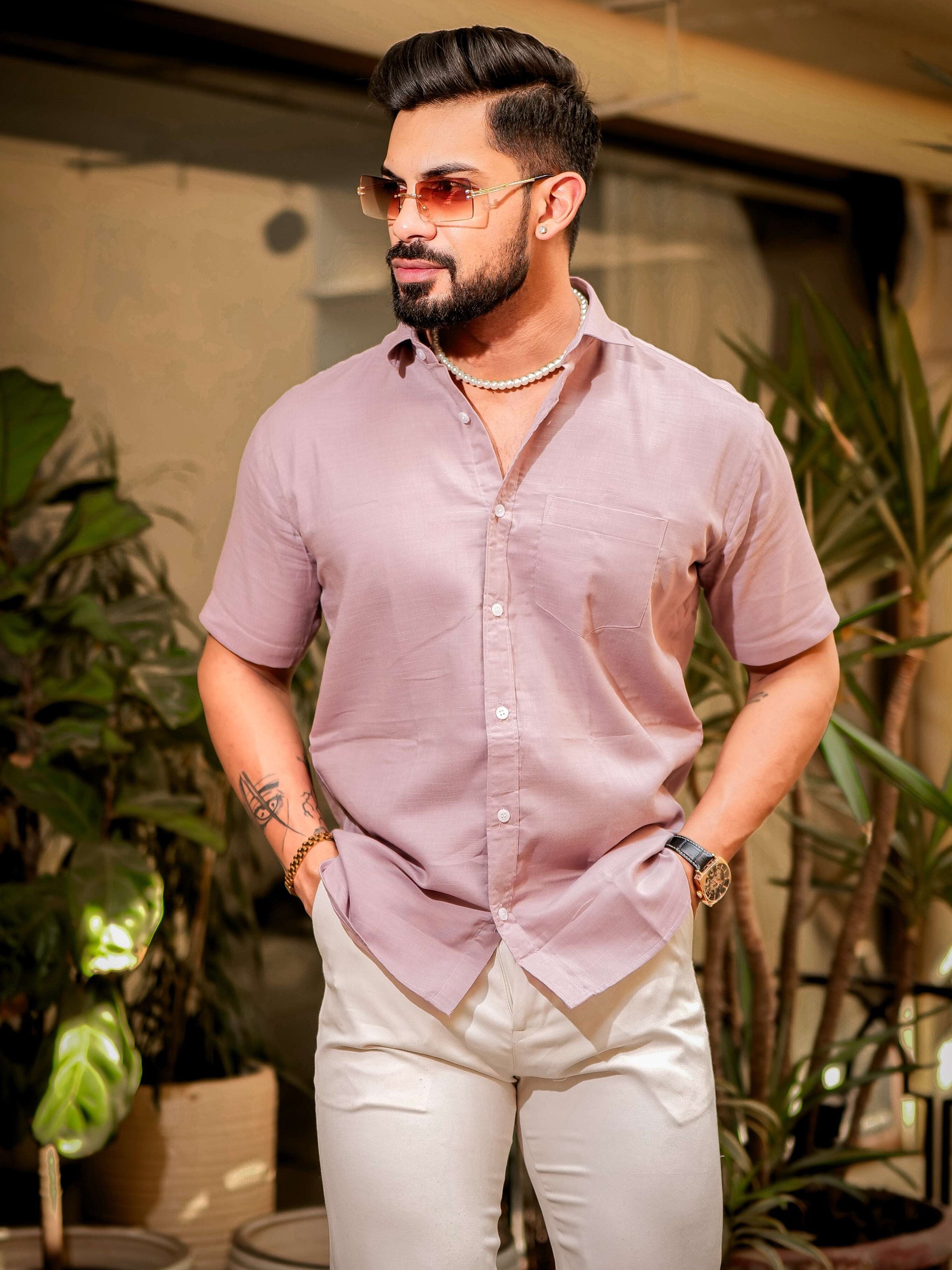 Blossom Luxury Formal linen Cotton Shirt For Men's