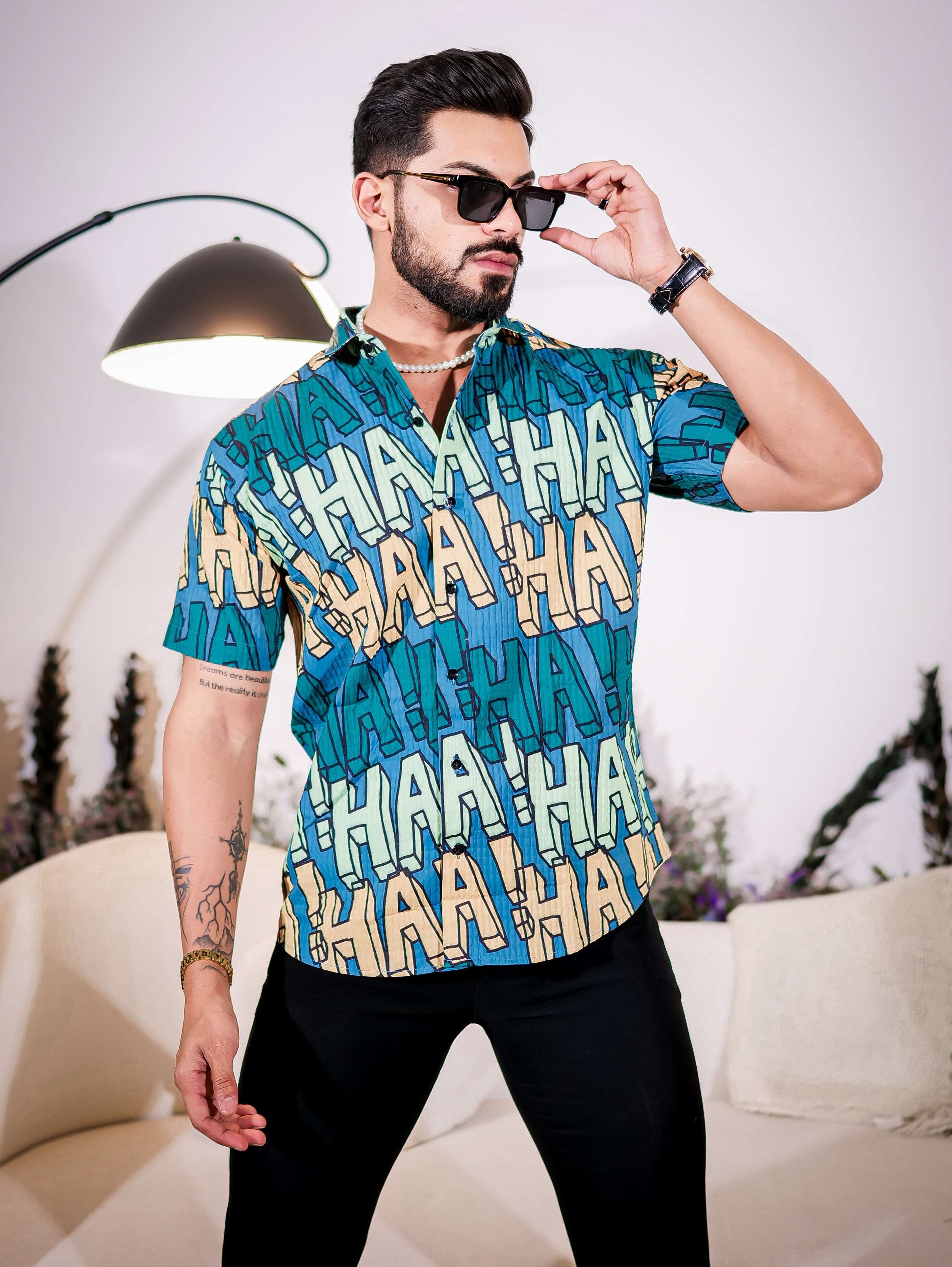 Hippie Blue Half Sleeve Imported Premium Shirt for Men's