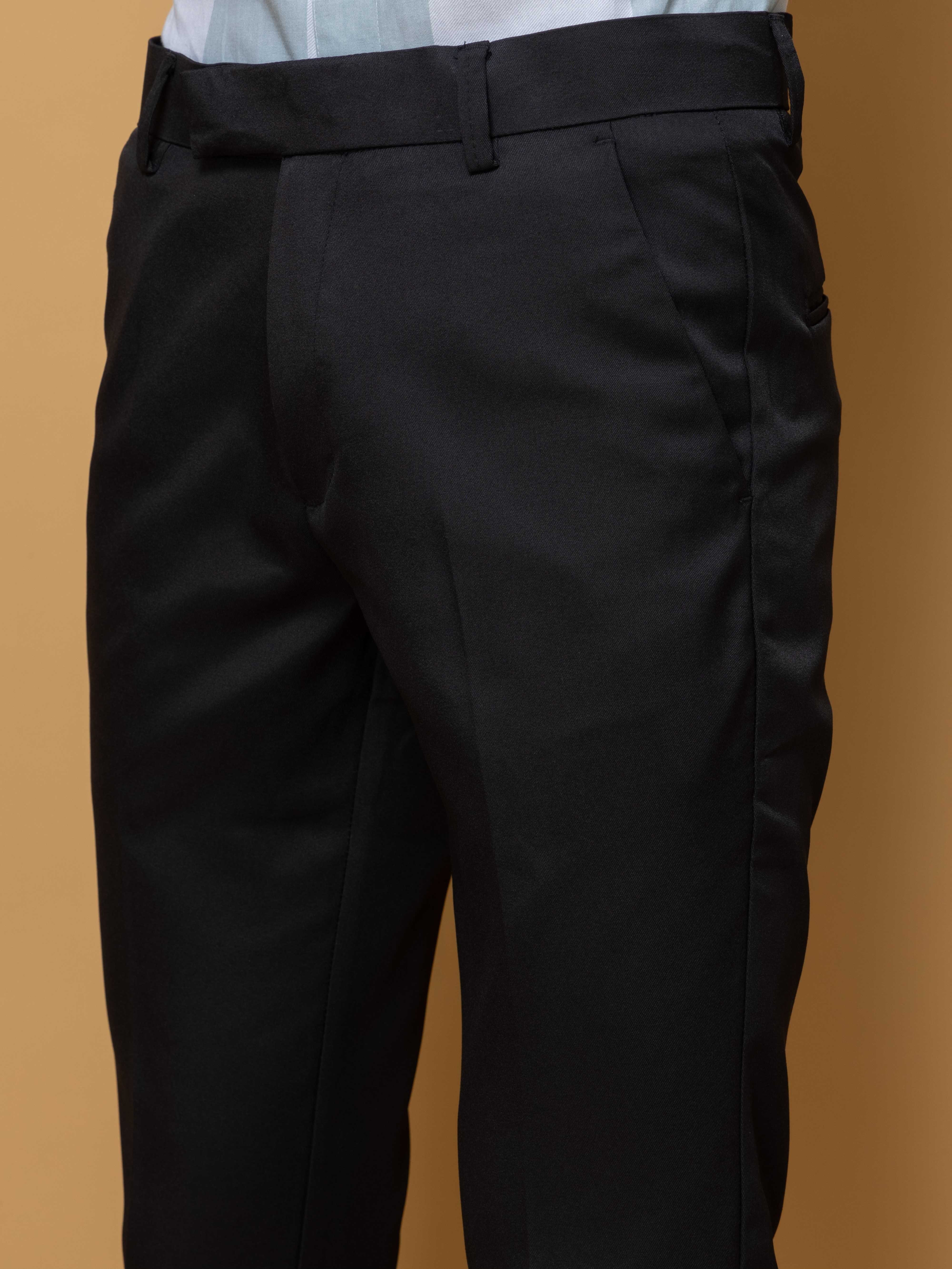Foomer Formal Black Pant For Men's
