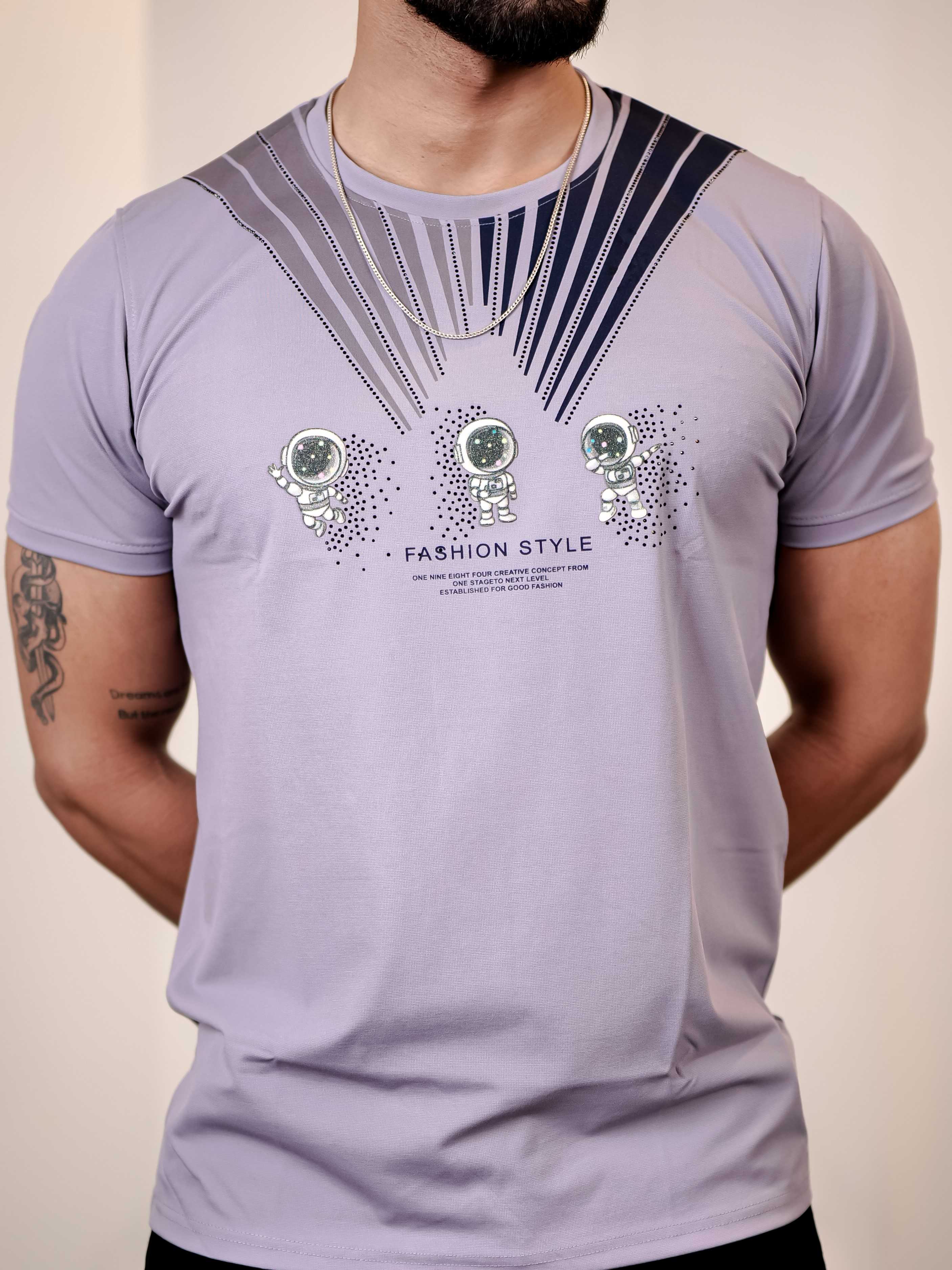 Wisteria Round Neck Imported Cotton Half Sleeve Premium Designer T-Shirt