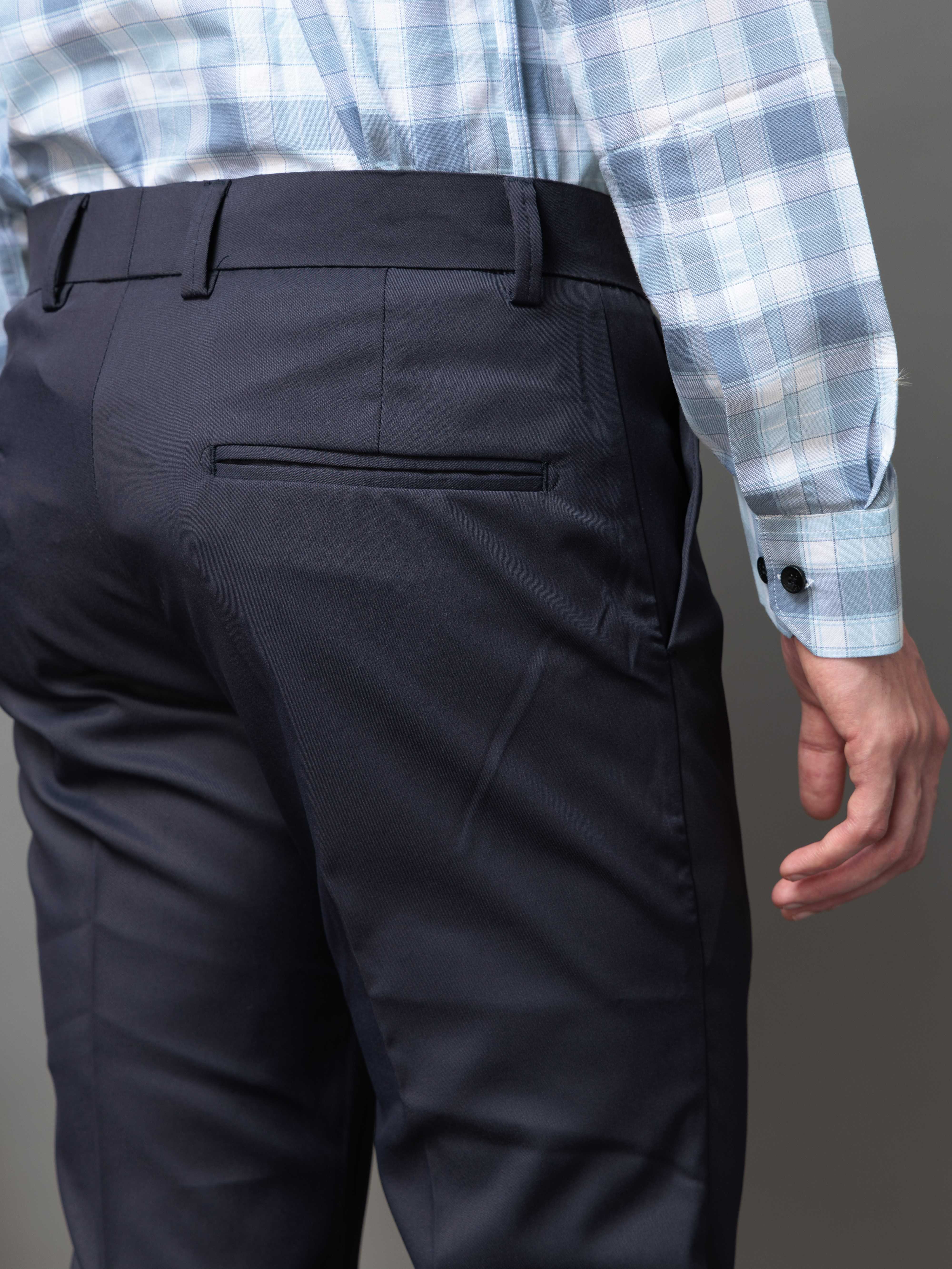 Foomer Formal Navy Pant For Men's