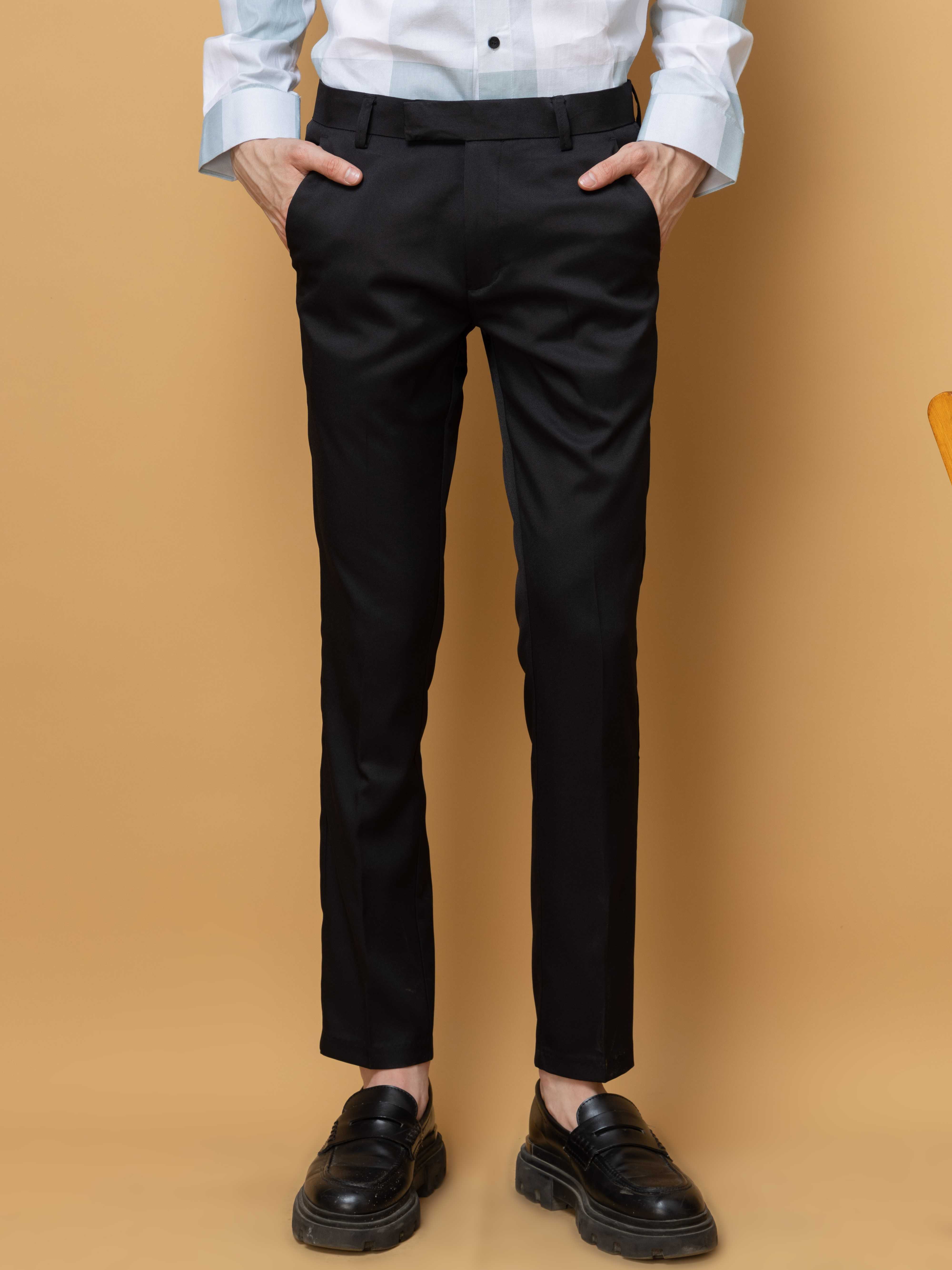 Foomer Formal Black Pant For Men's