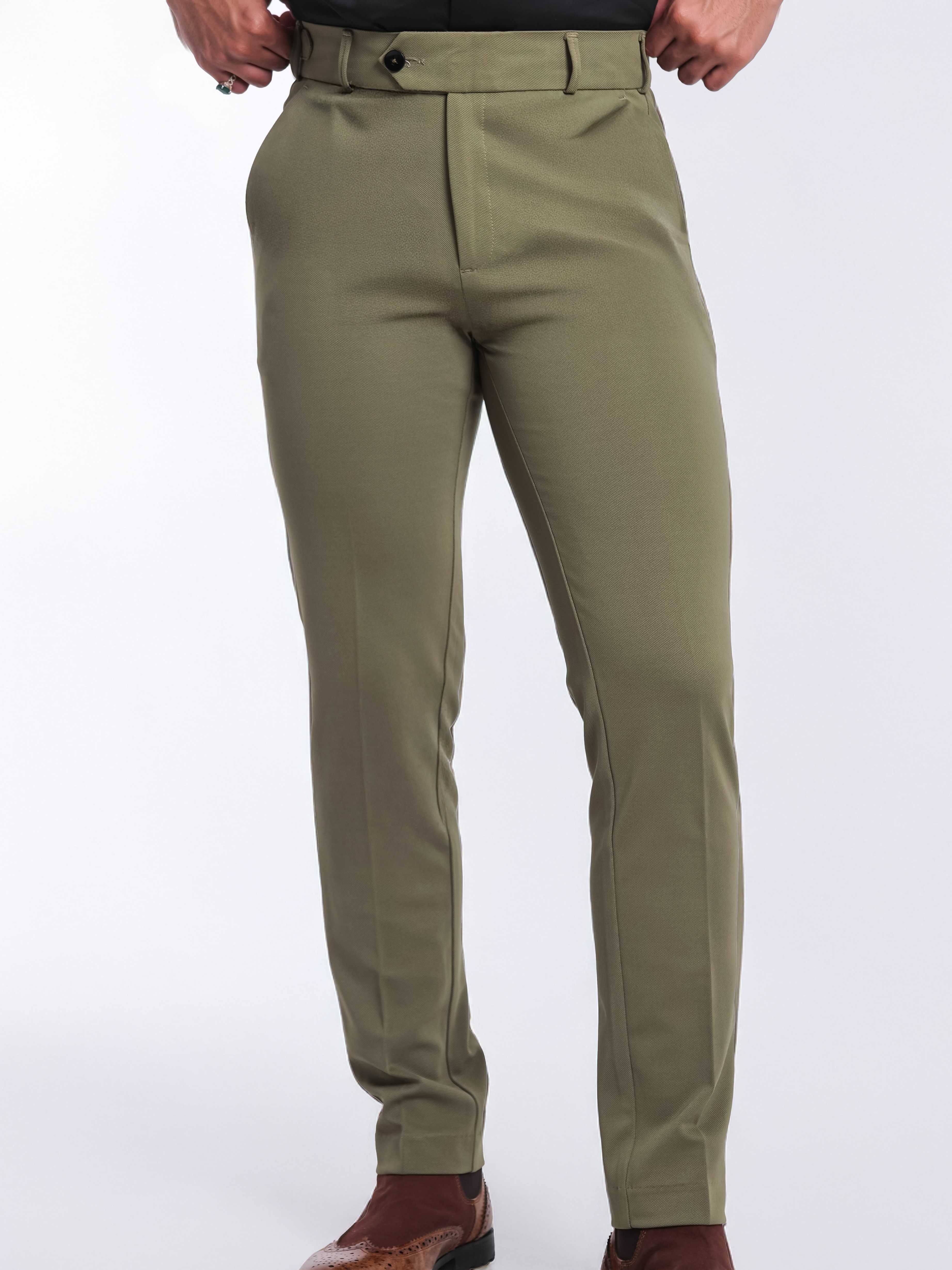 Foomer Urban Olive Trouser Pant For Men's
