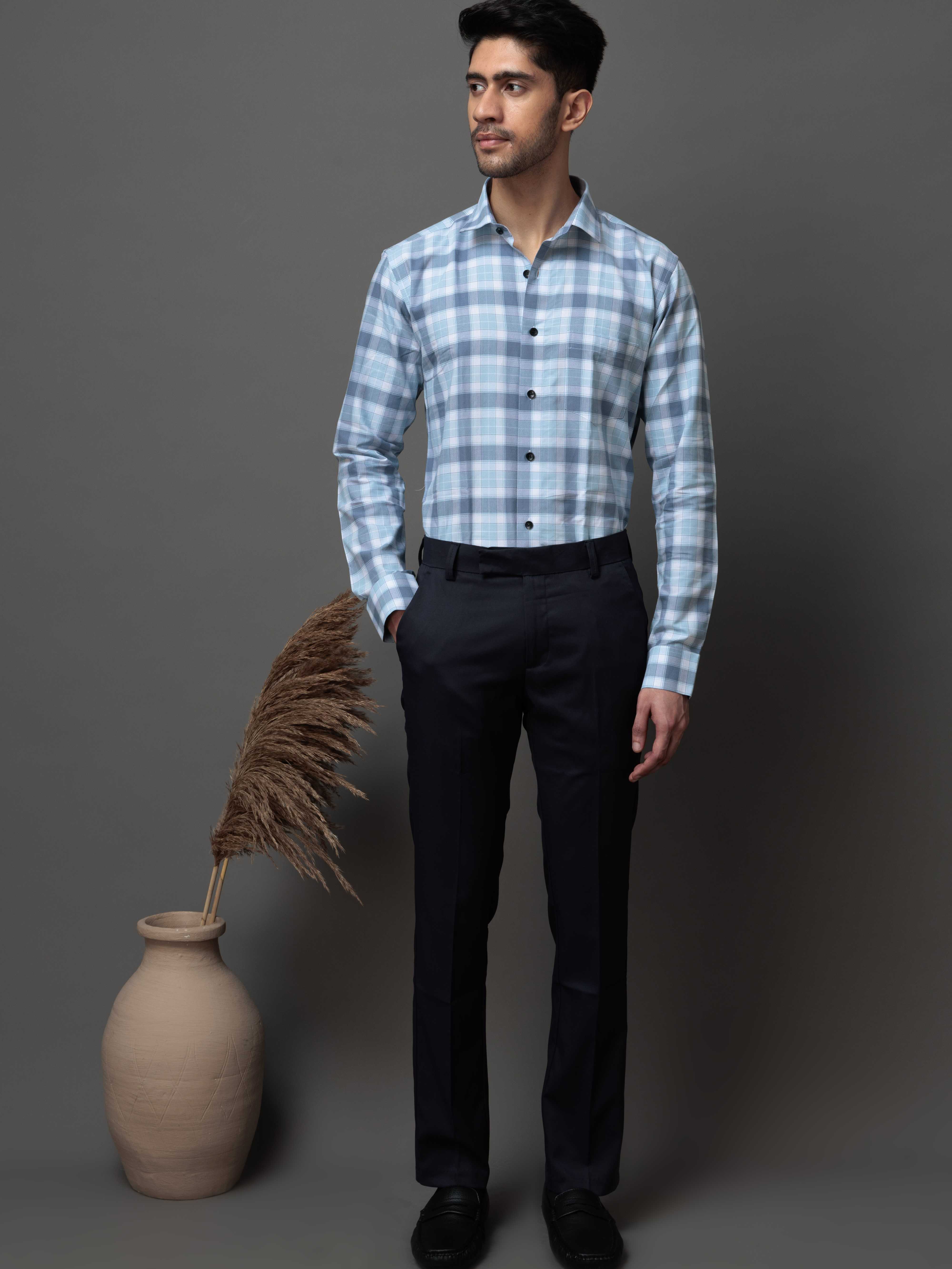 Foomer Formal Navy Pant For Men's