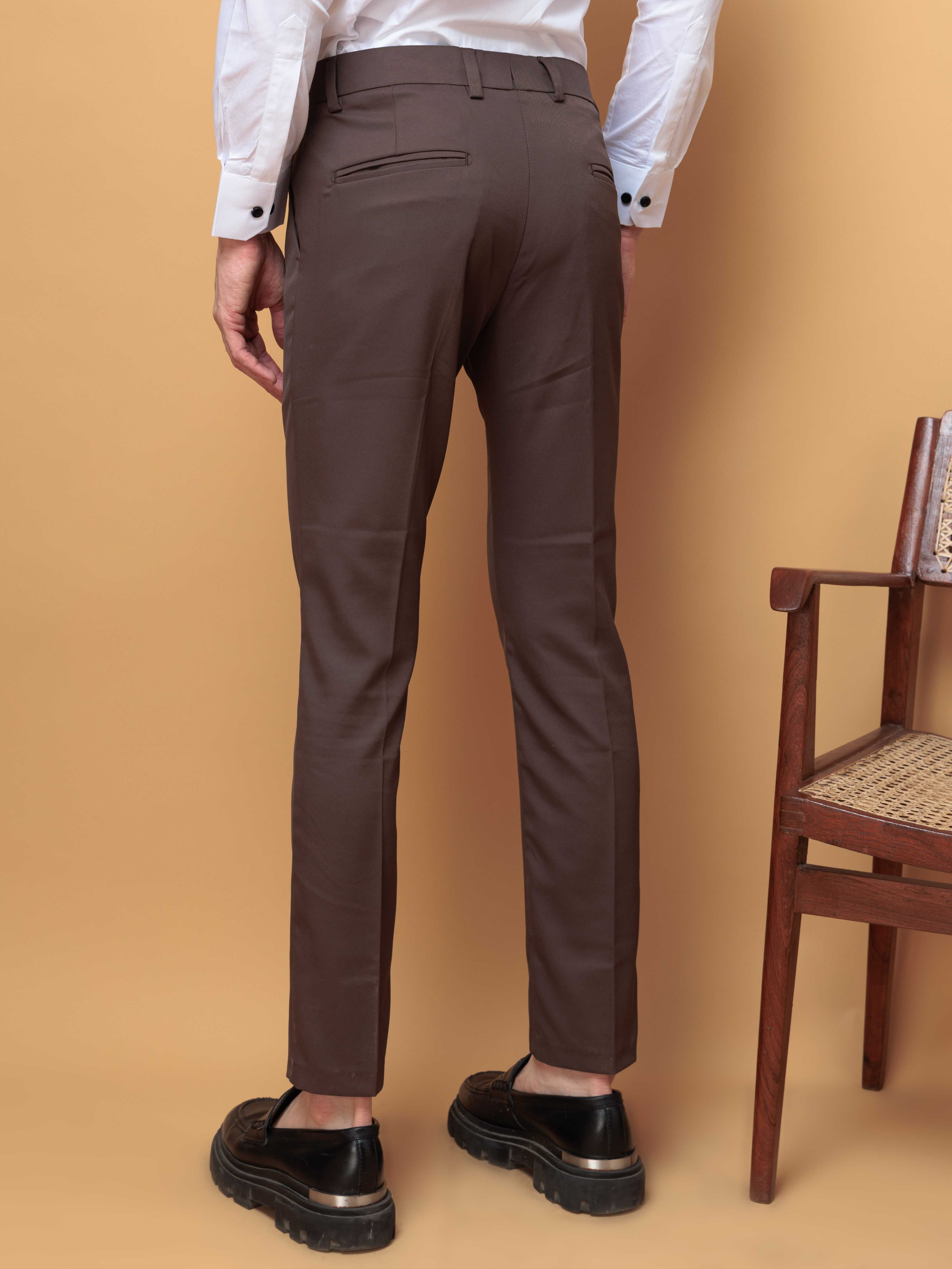 Foomer Formal Brown Pant For Men's