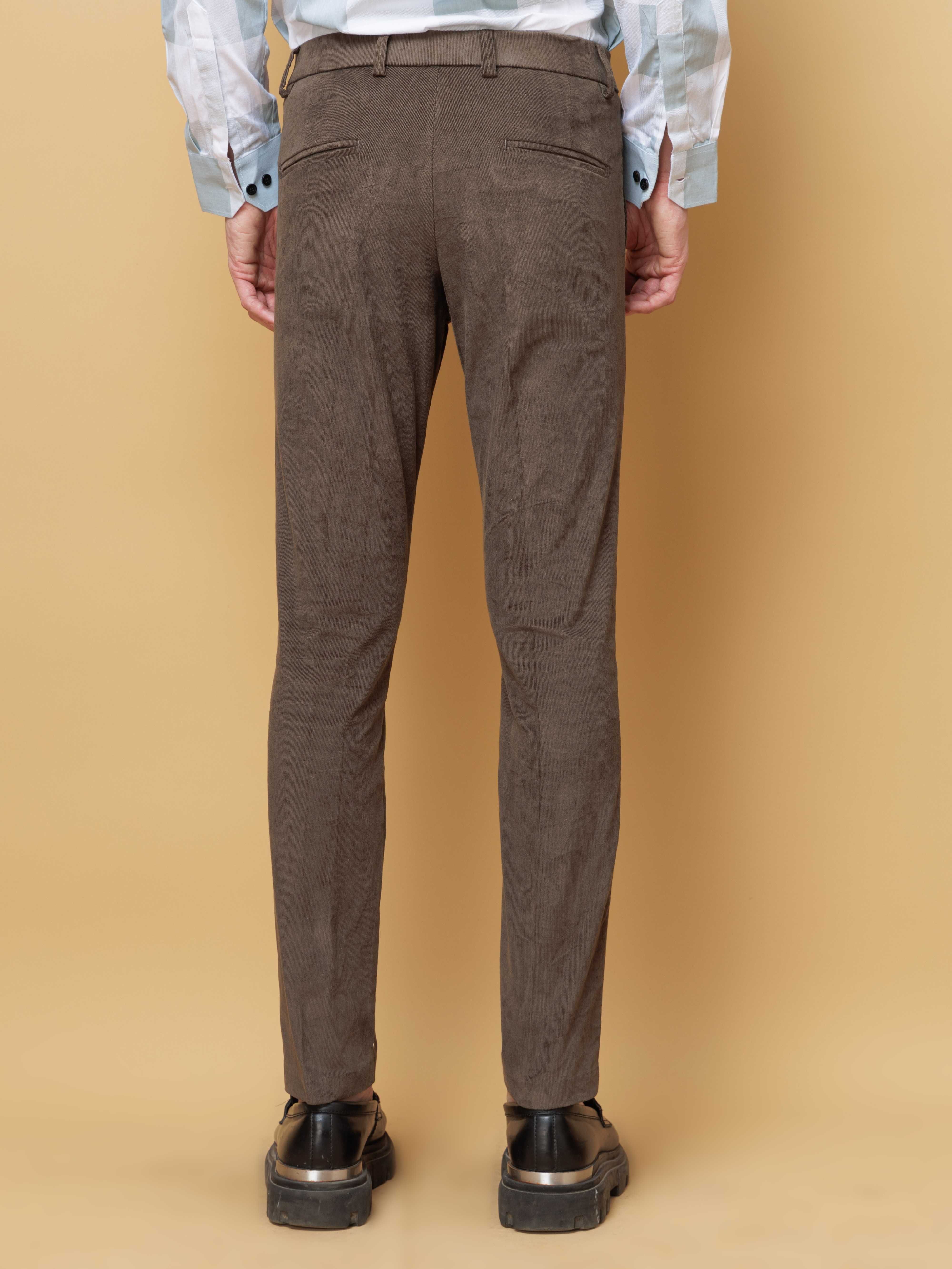 FOOMER OLIVE CORDUROY RELAXED FIT TROUSERS FOR MEN'S