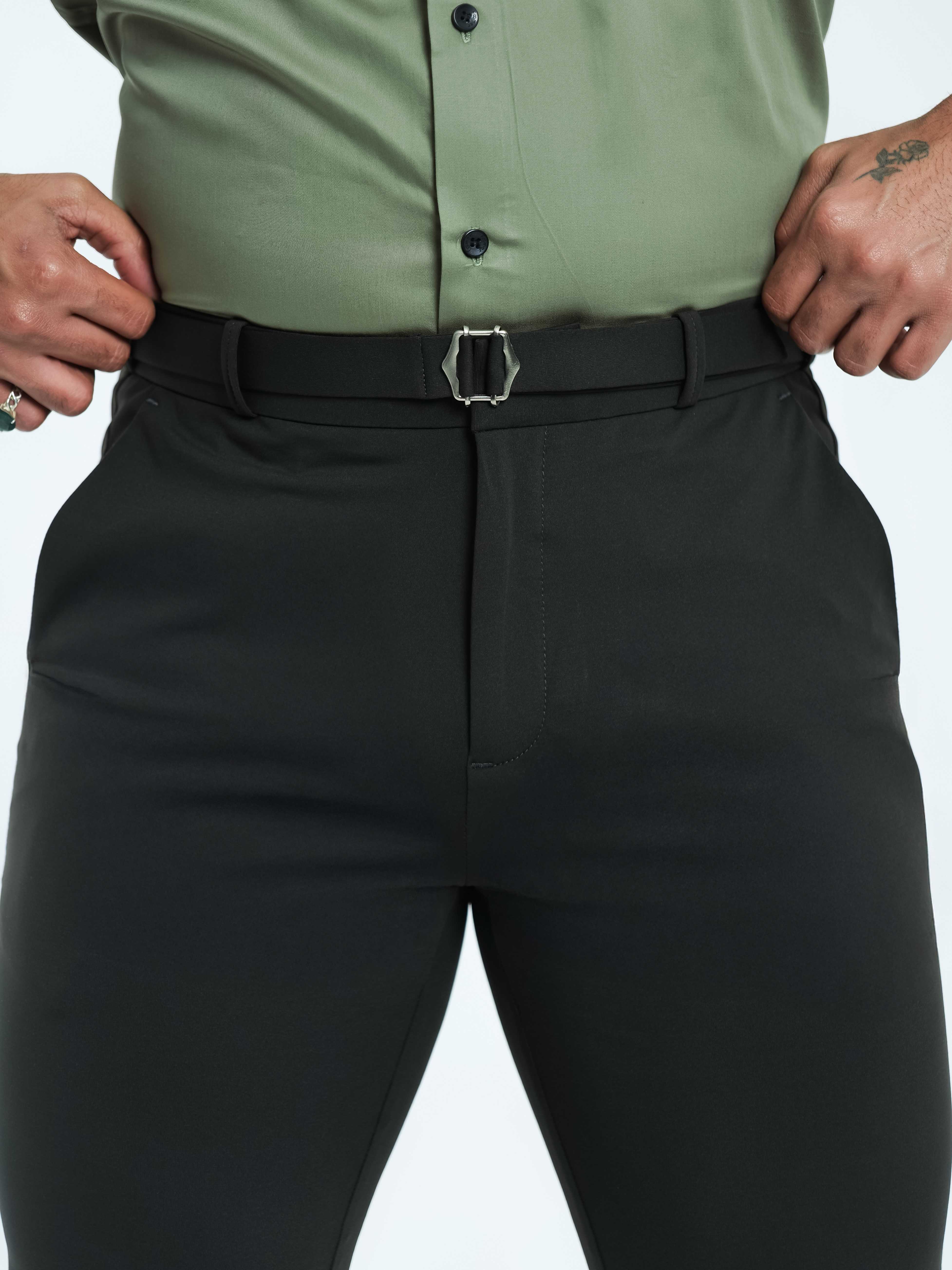 Foomer Designer Gurkha Dark Green Trouser Pant For Men's