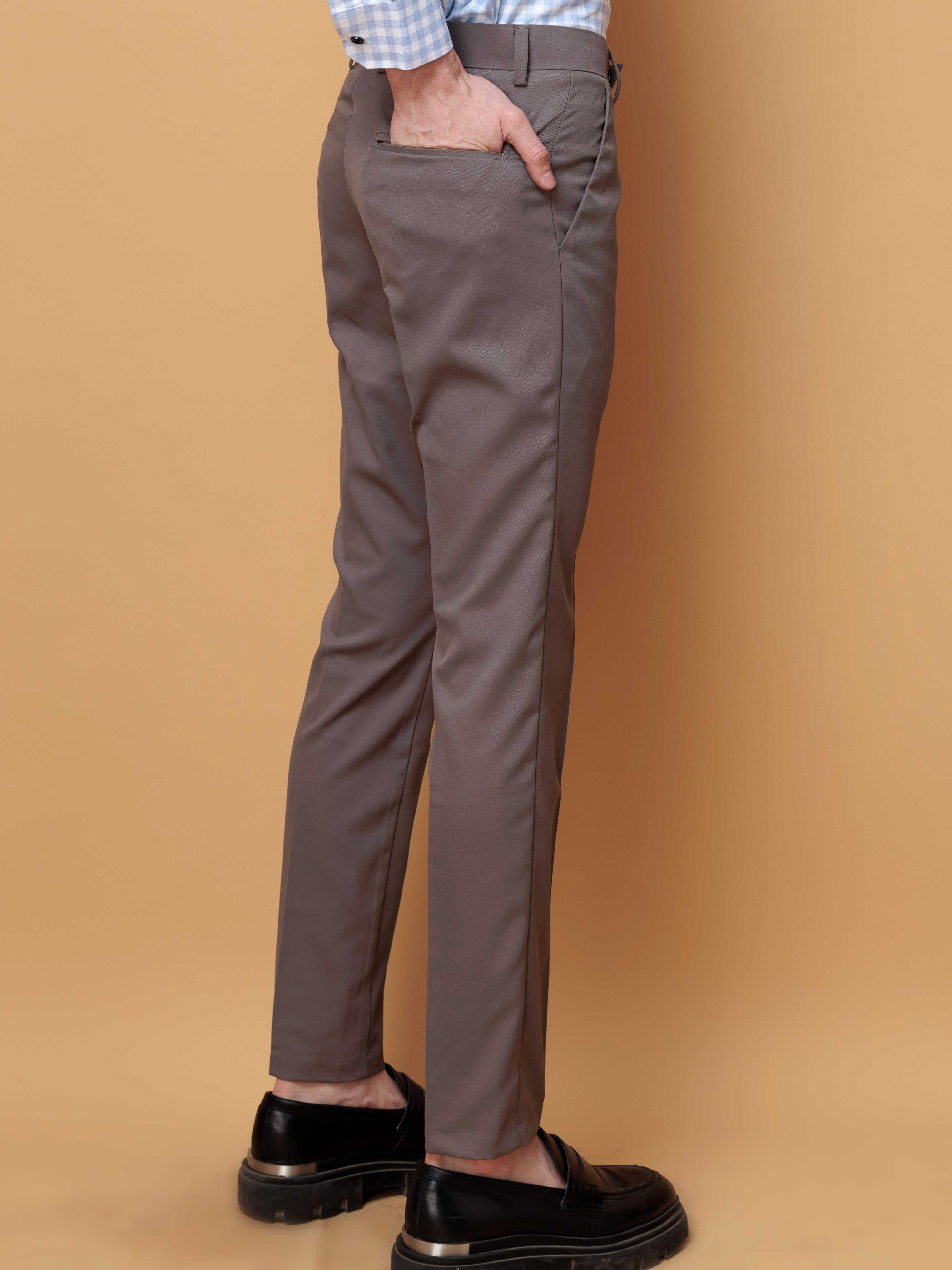Foomer Formal Grey Pant For Men's
