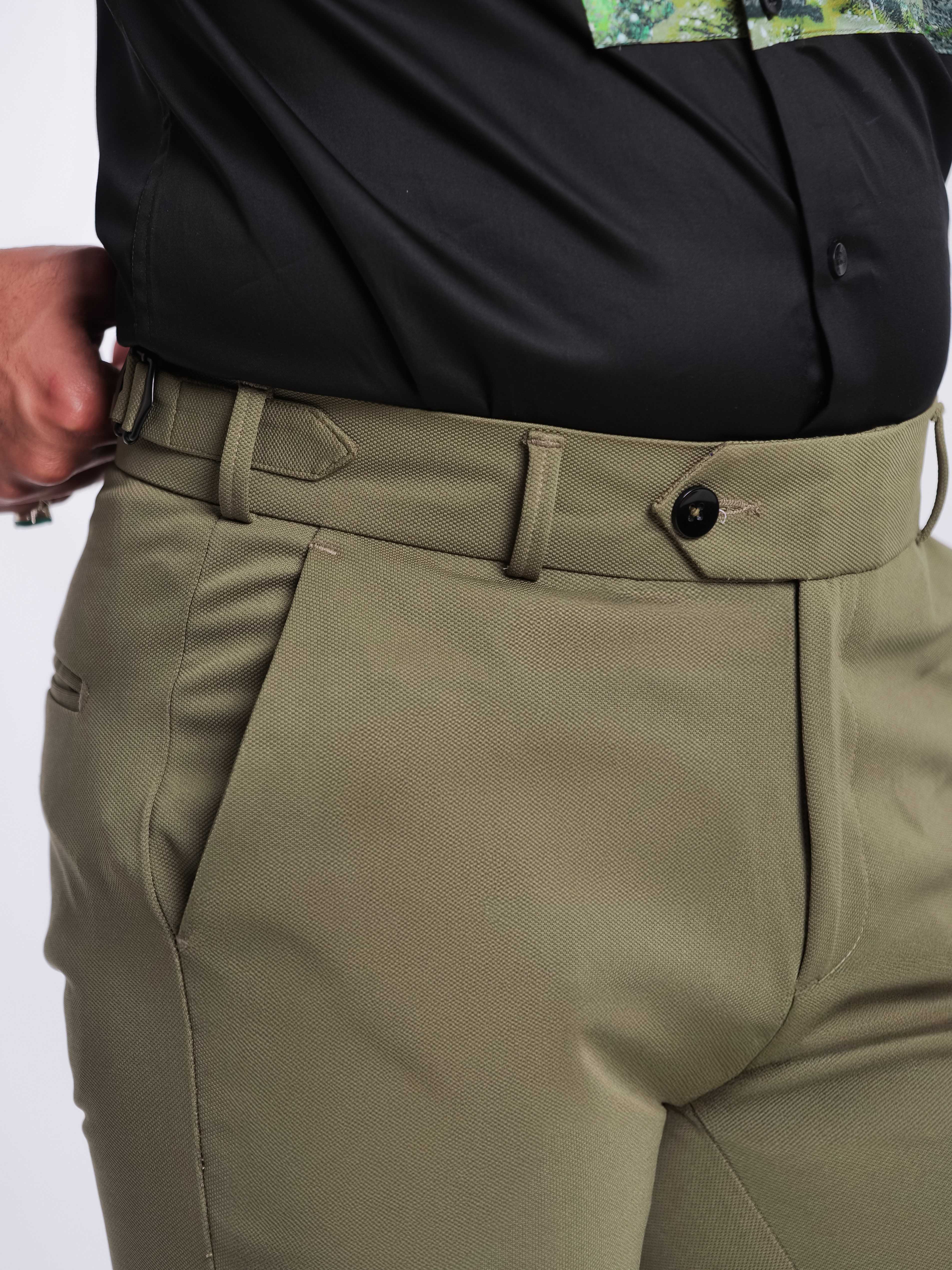 Foomer Urban Olive Trouser Pant For Men's