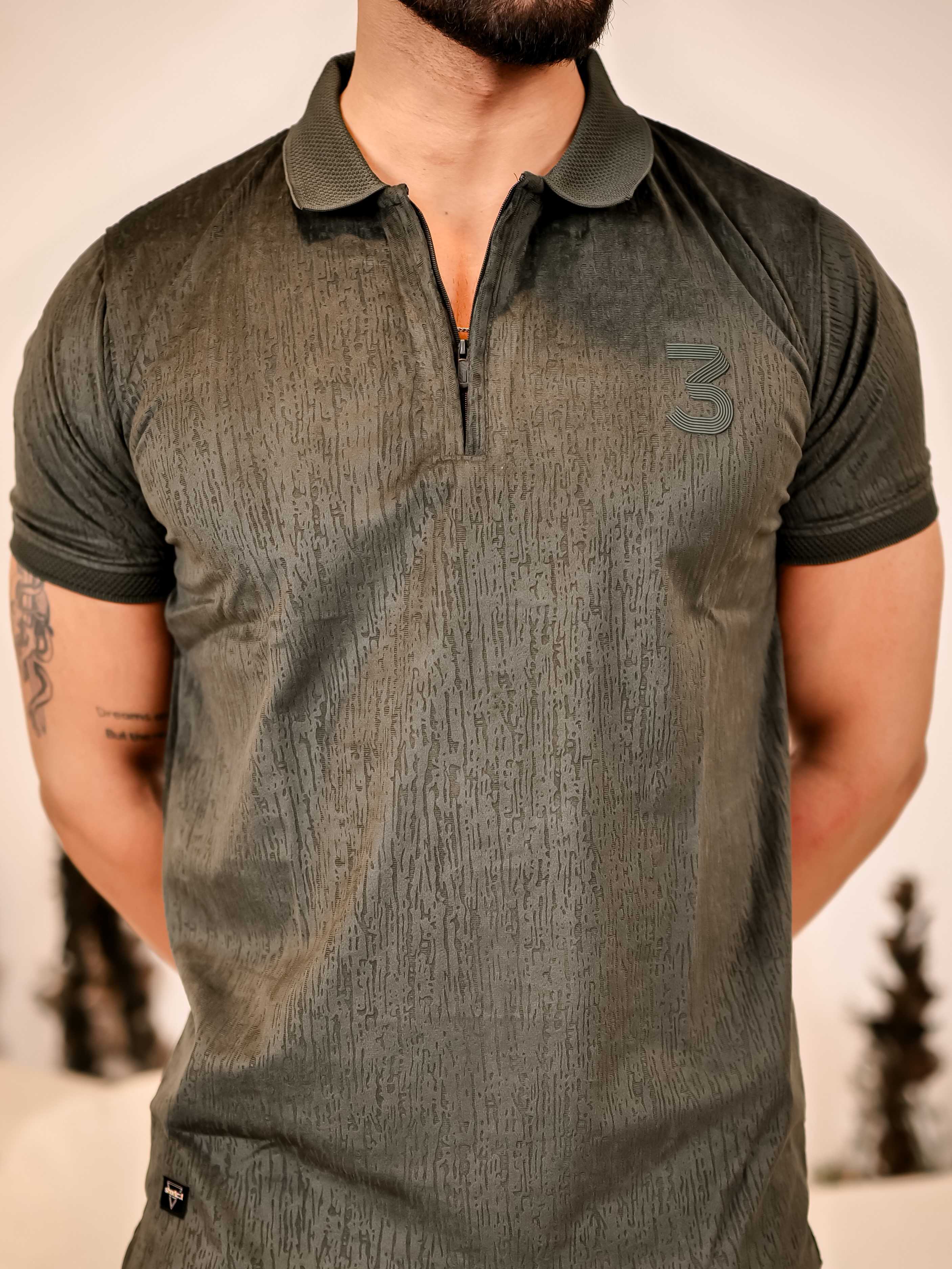 Olive Green Polo Imported Cotton Half Sleeve Premium Designer T-Shirt