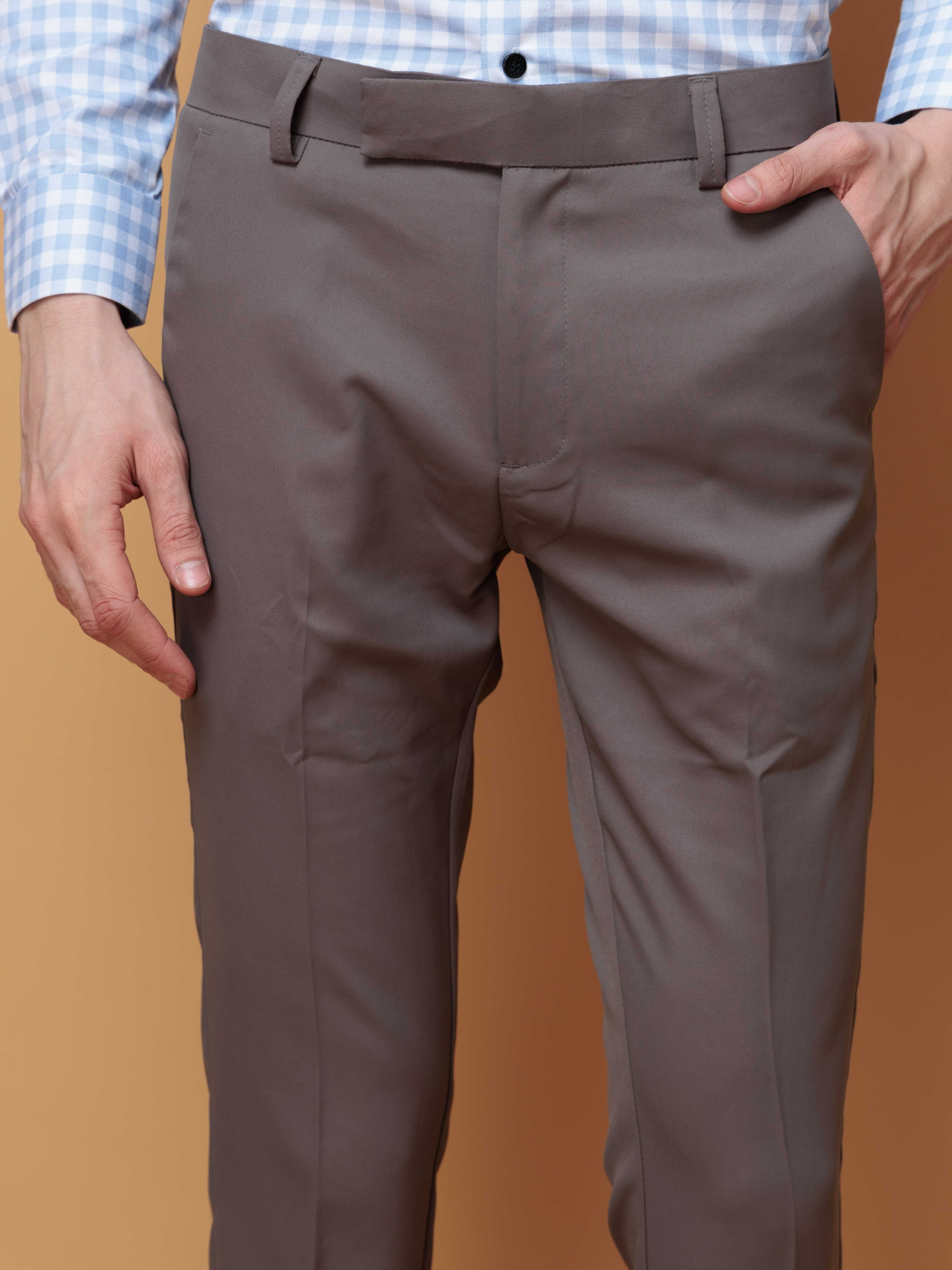 Foomer Formal Grey Pant For Men's