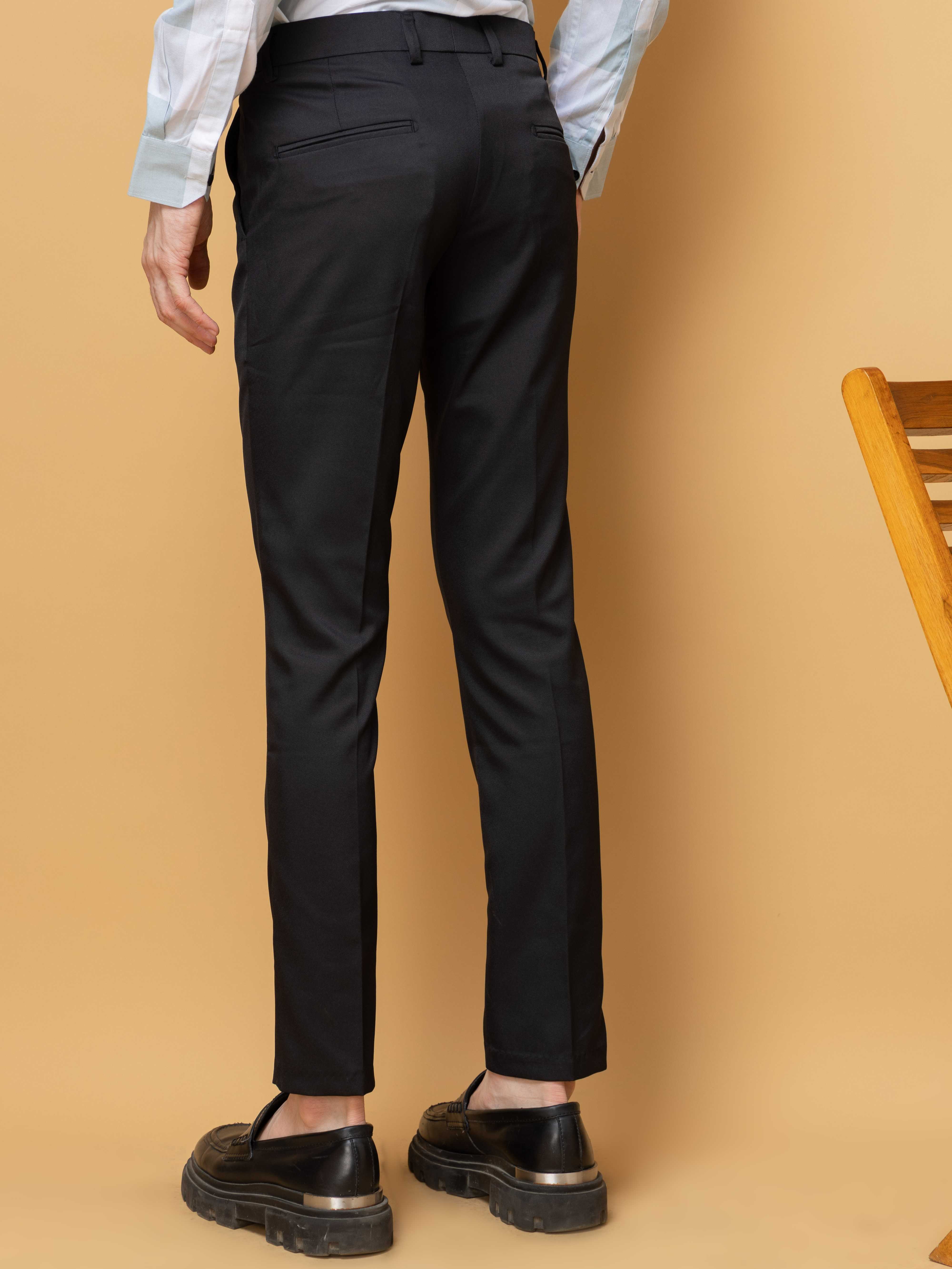 Foomer Formal Black Pant For Men's