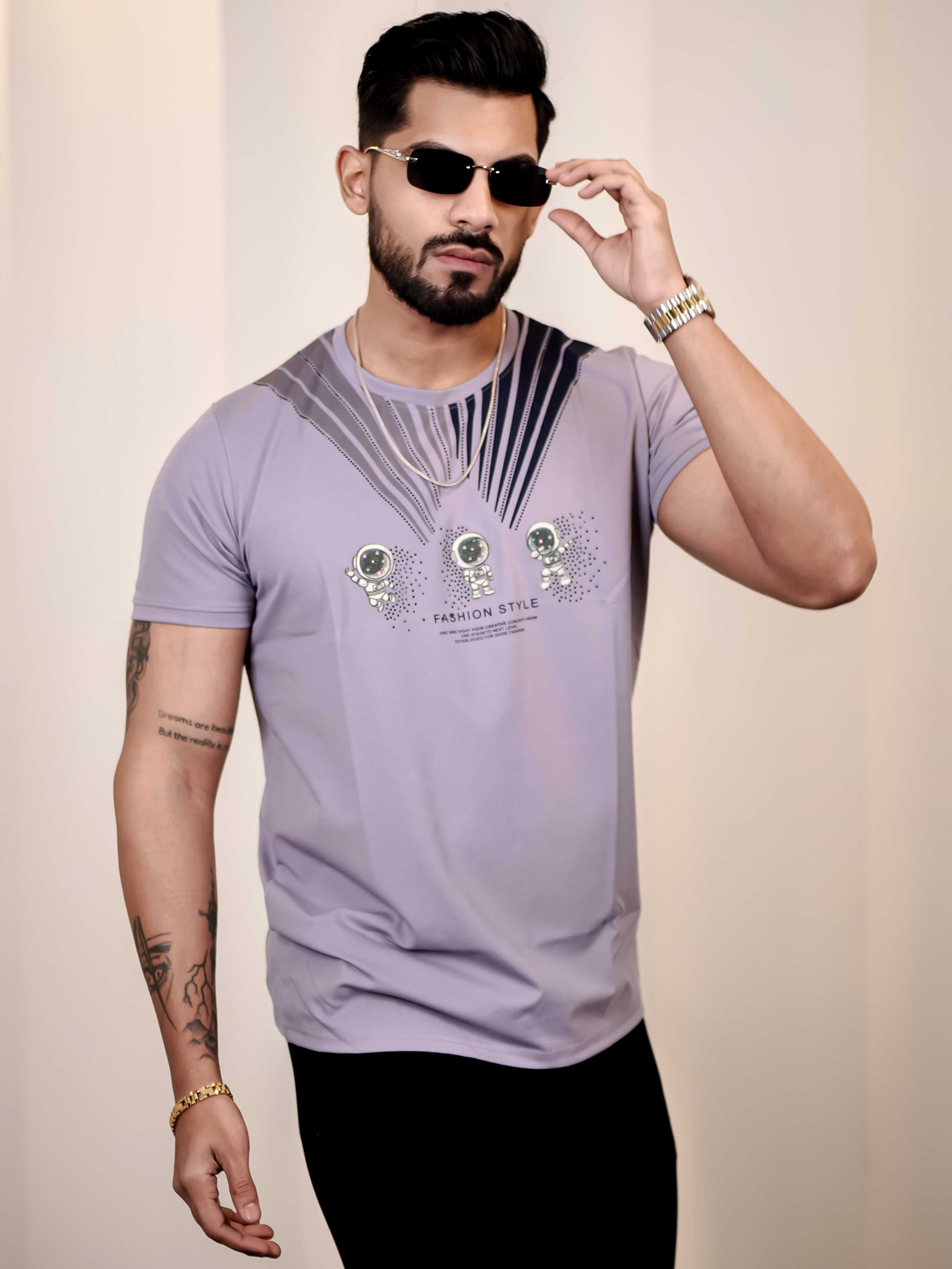 Wisteria Round Neck Imported Cotton Half Sleeve Premium Designer T-Shirt