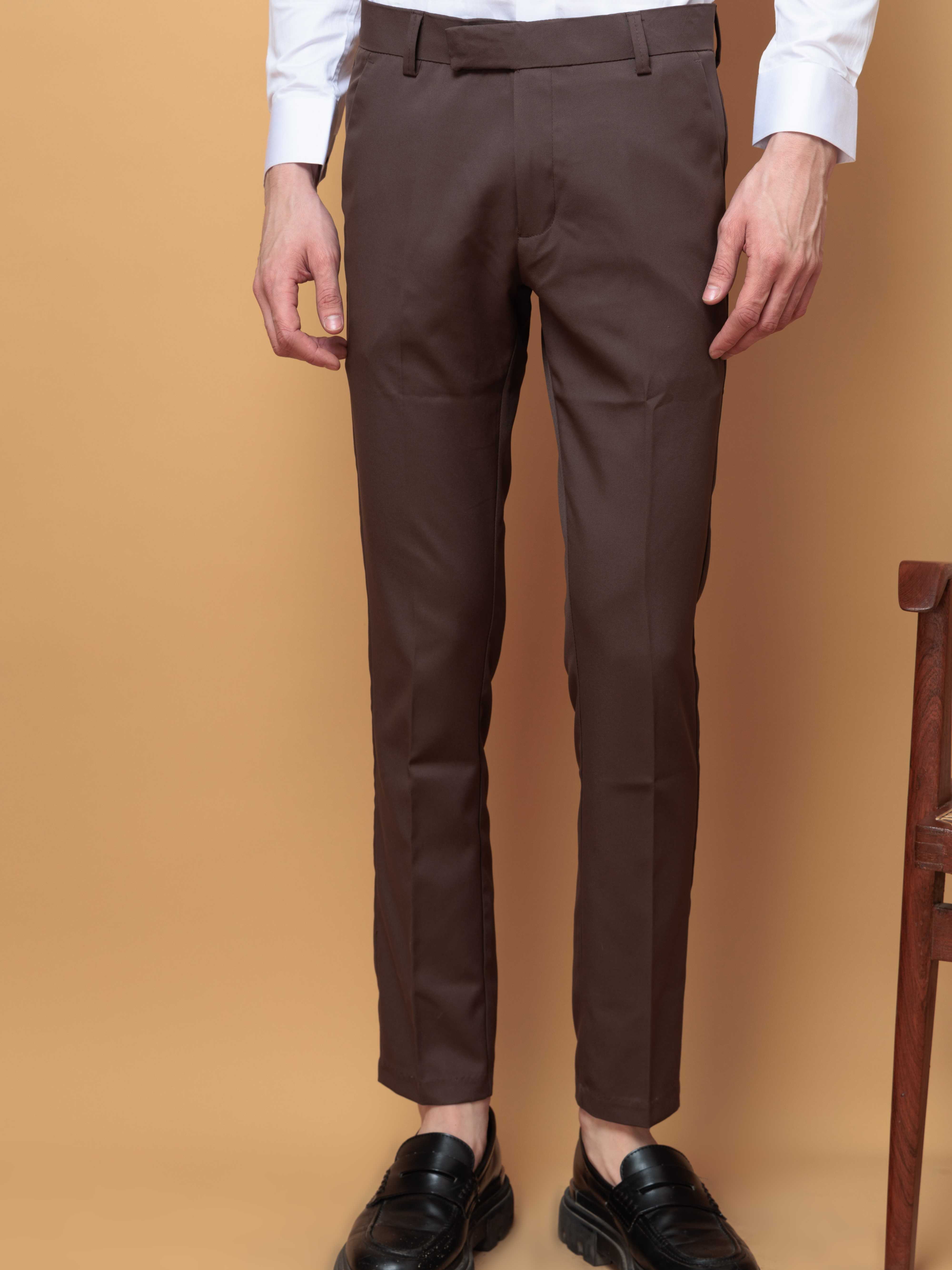 Foomer Formal Brown Pant For Men's