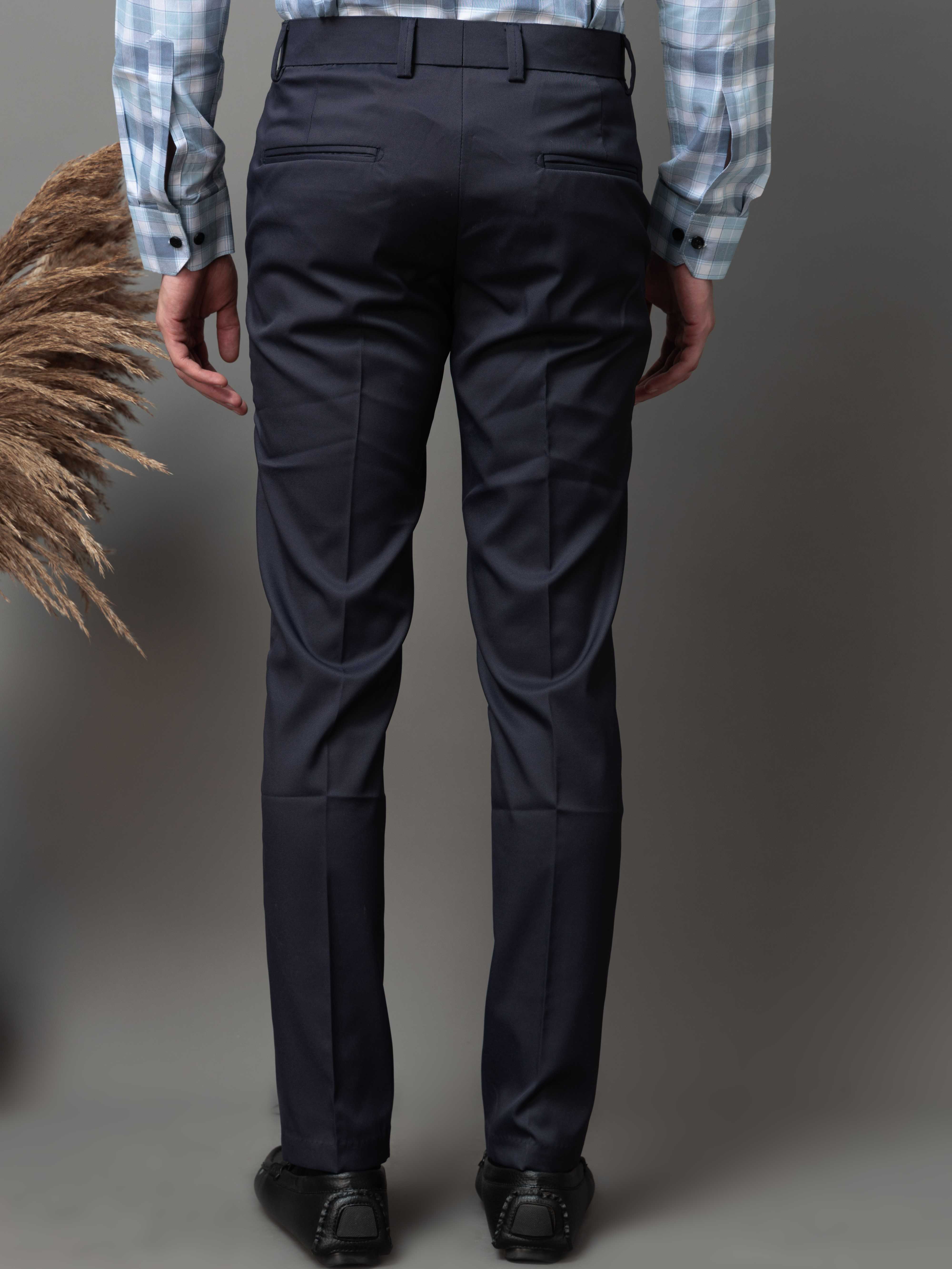 Foomer Formal Navy Pant For Men's
