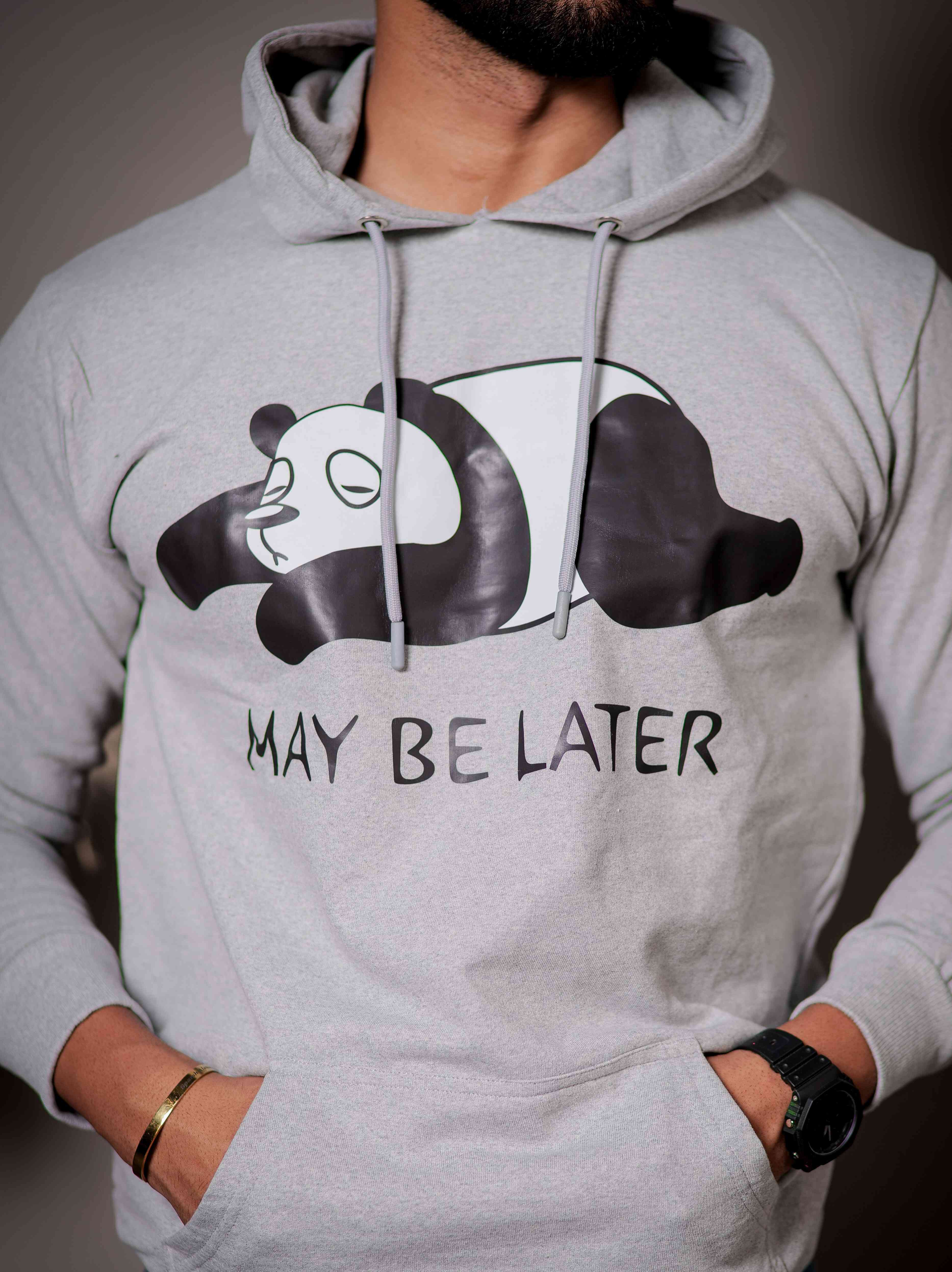 Grey Cotton Full Sleeve Hoodie