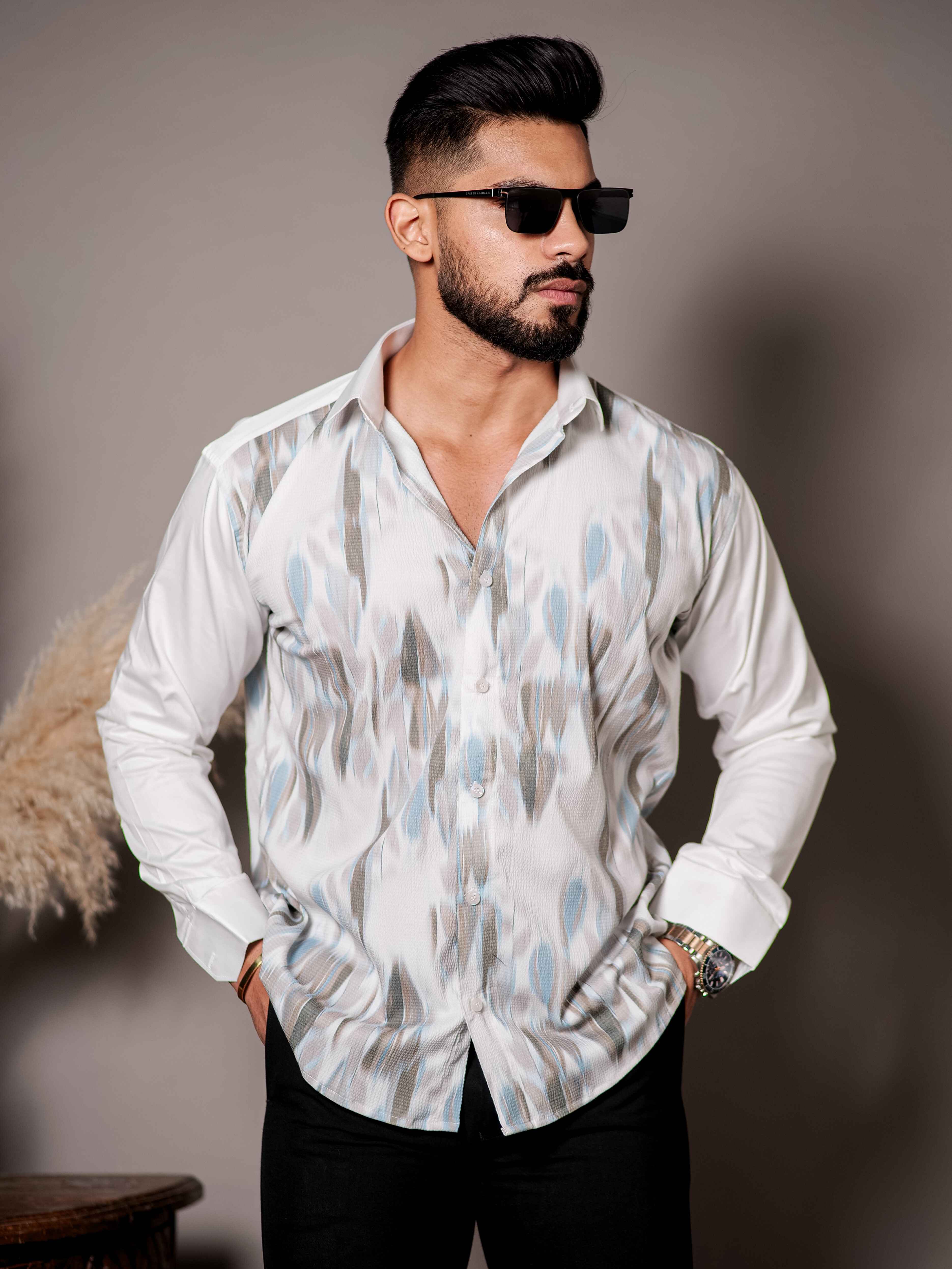 White Print Premium Shirt