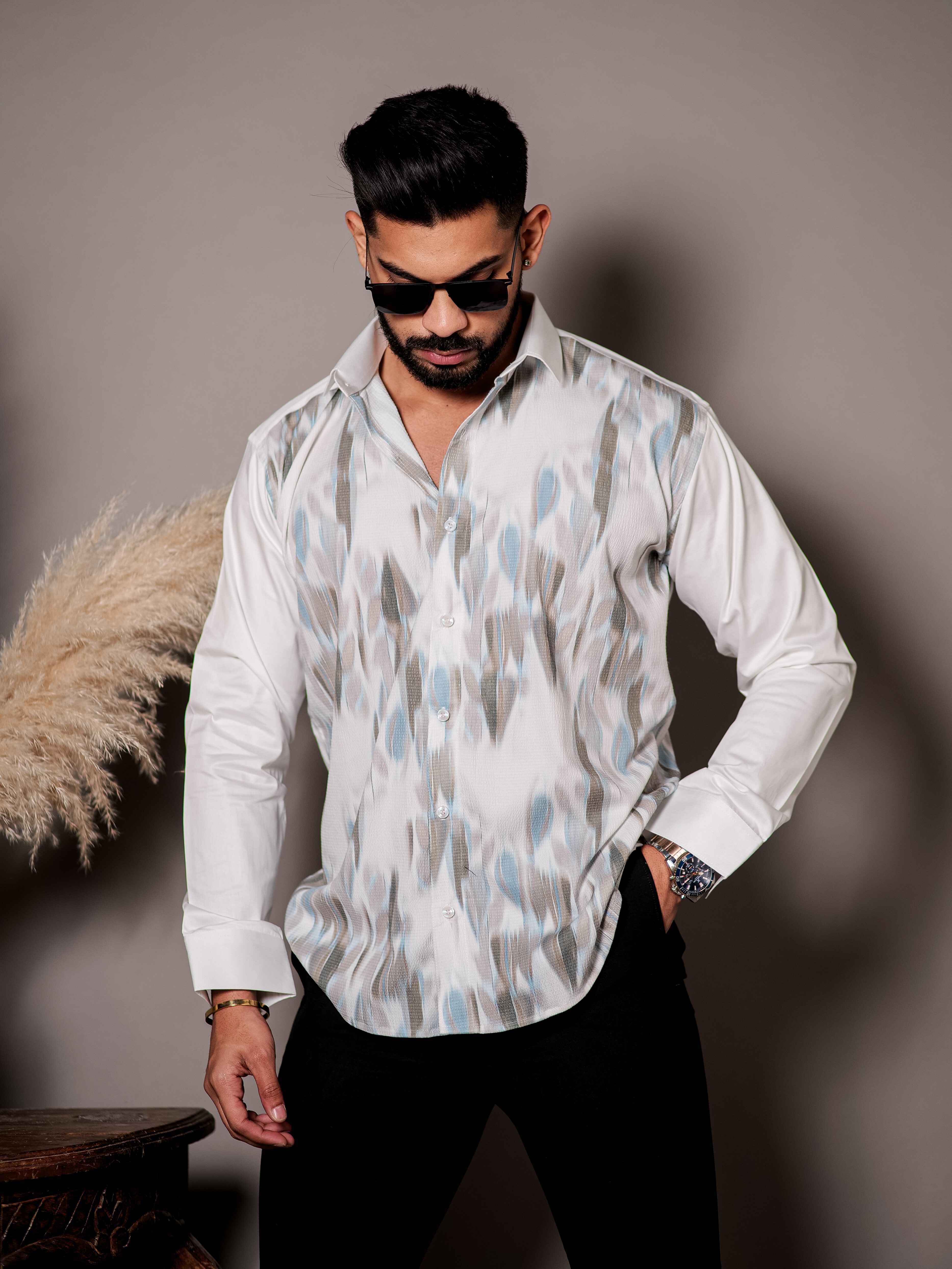 White Print Premium Shirt