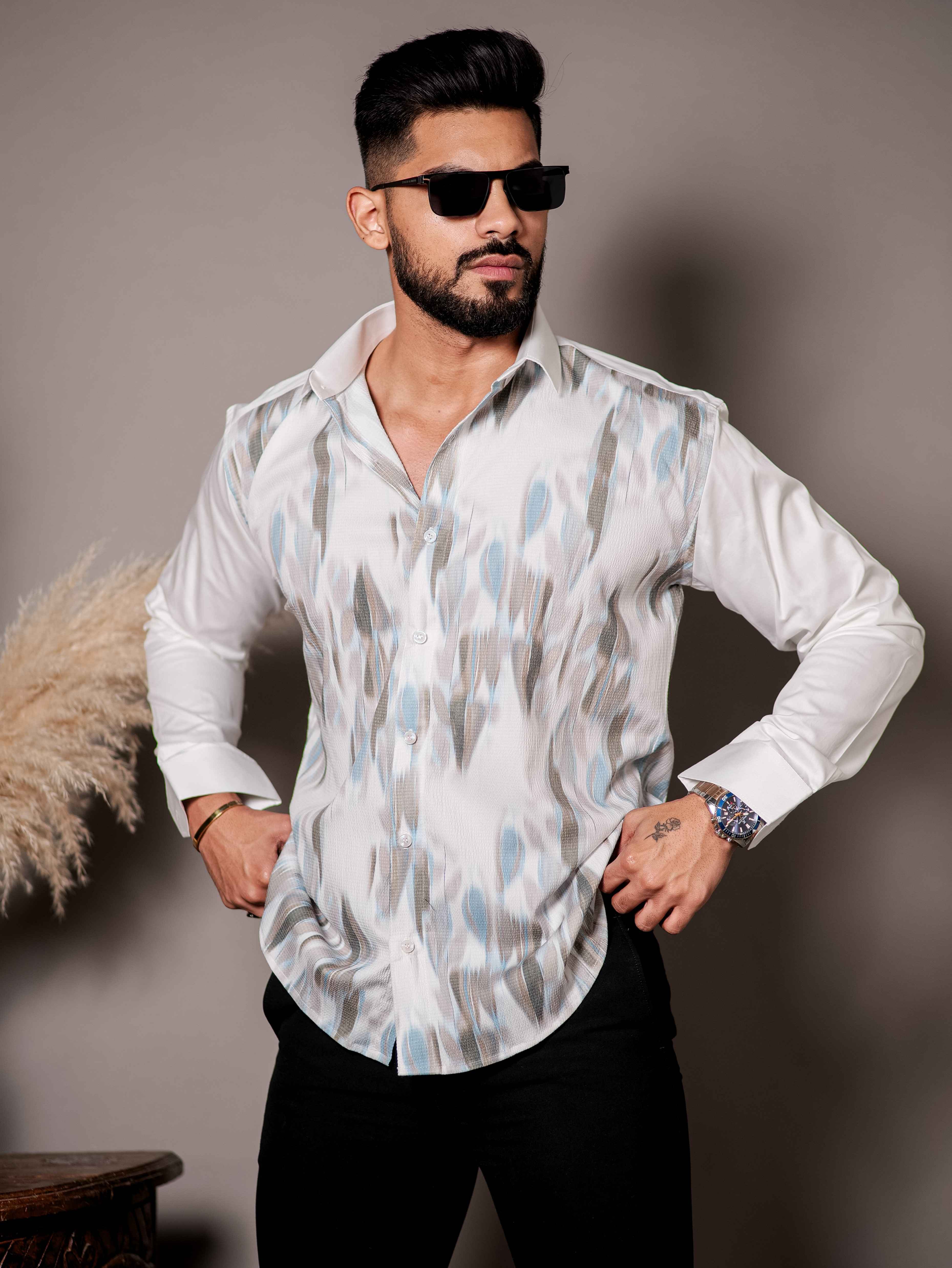 White Print Premium Shirt