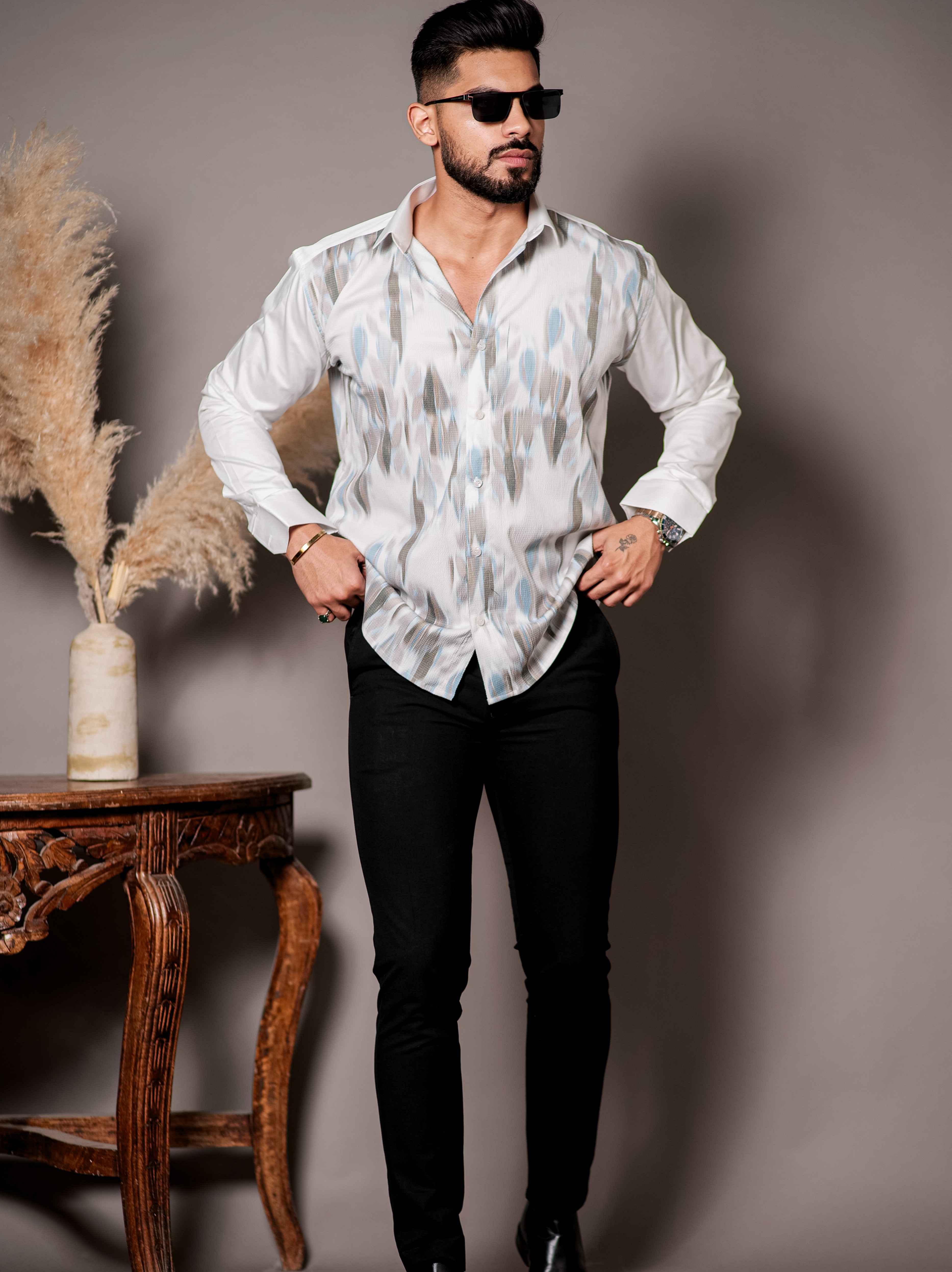 White Print Premium Shirt