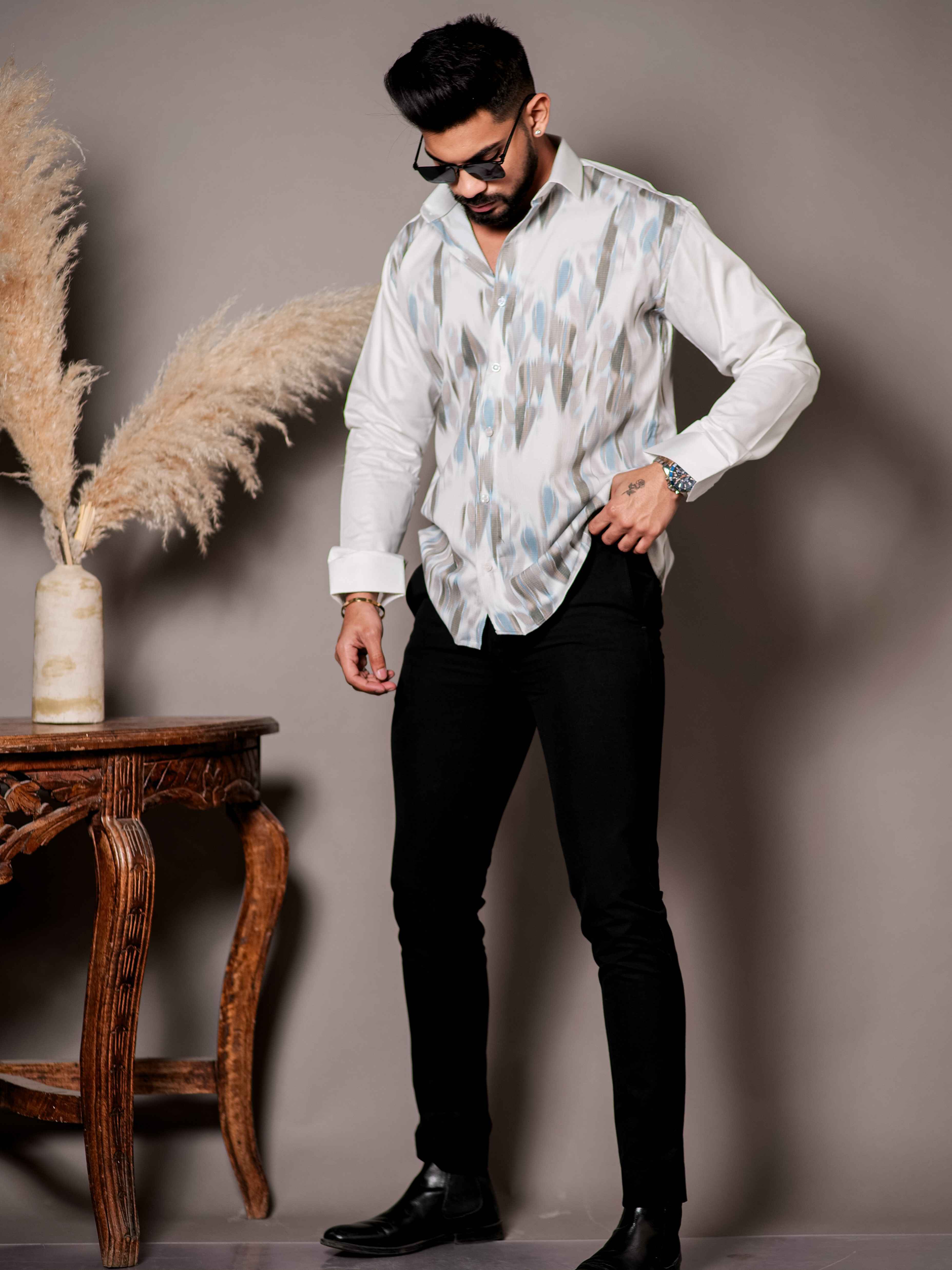 White Print Premium Shirt