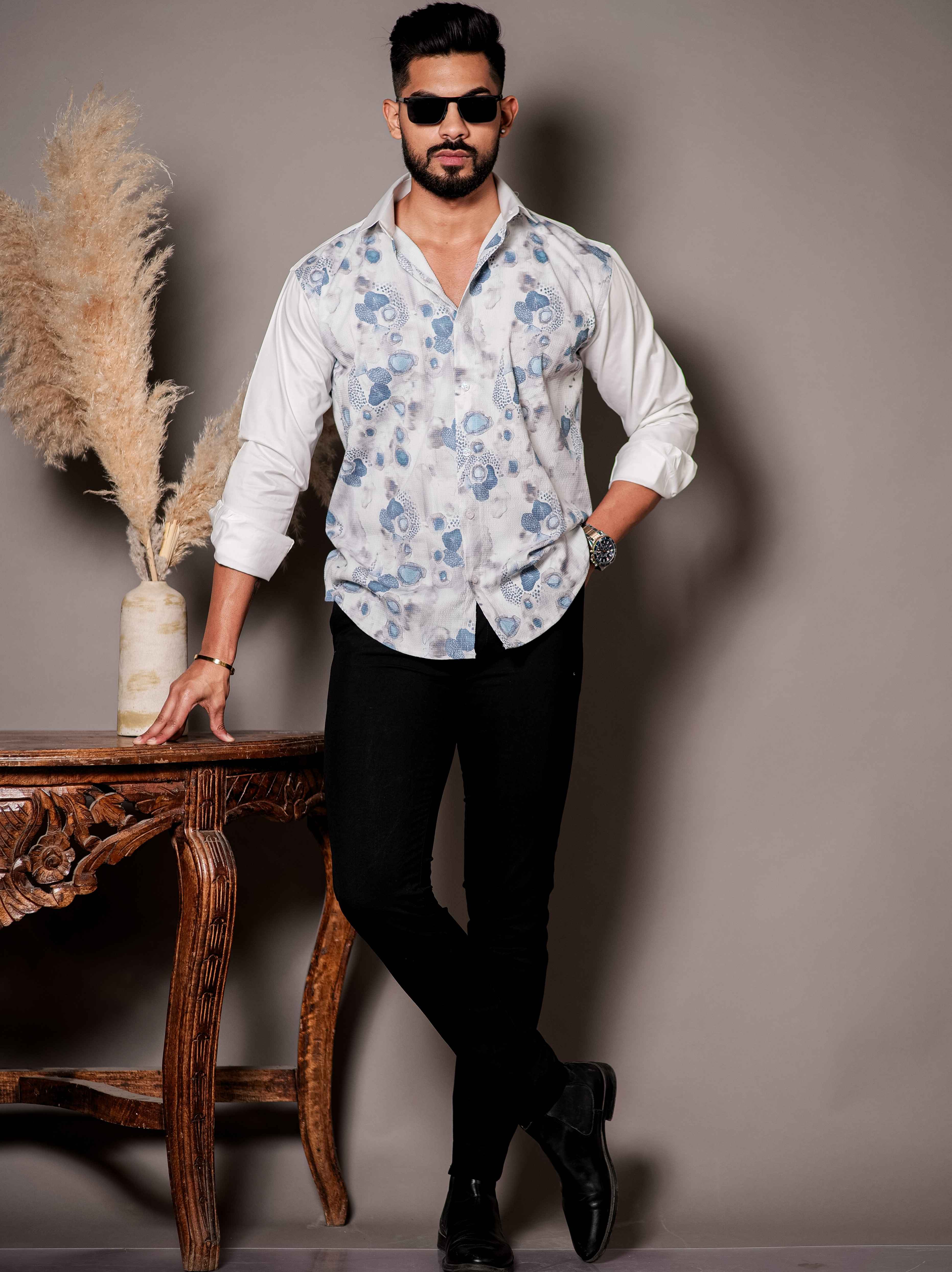 White Print Premium Shirt