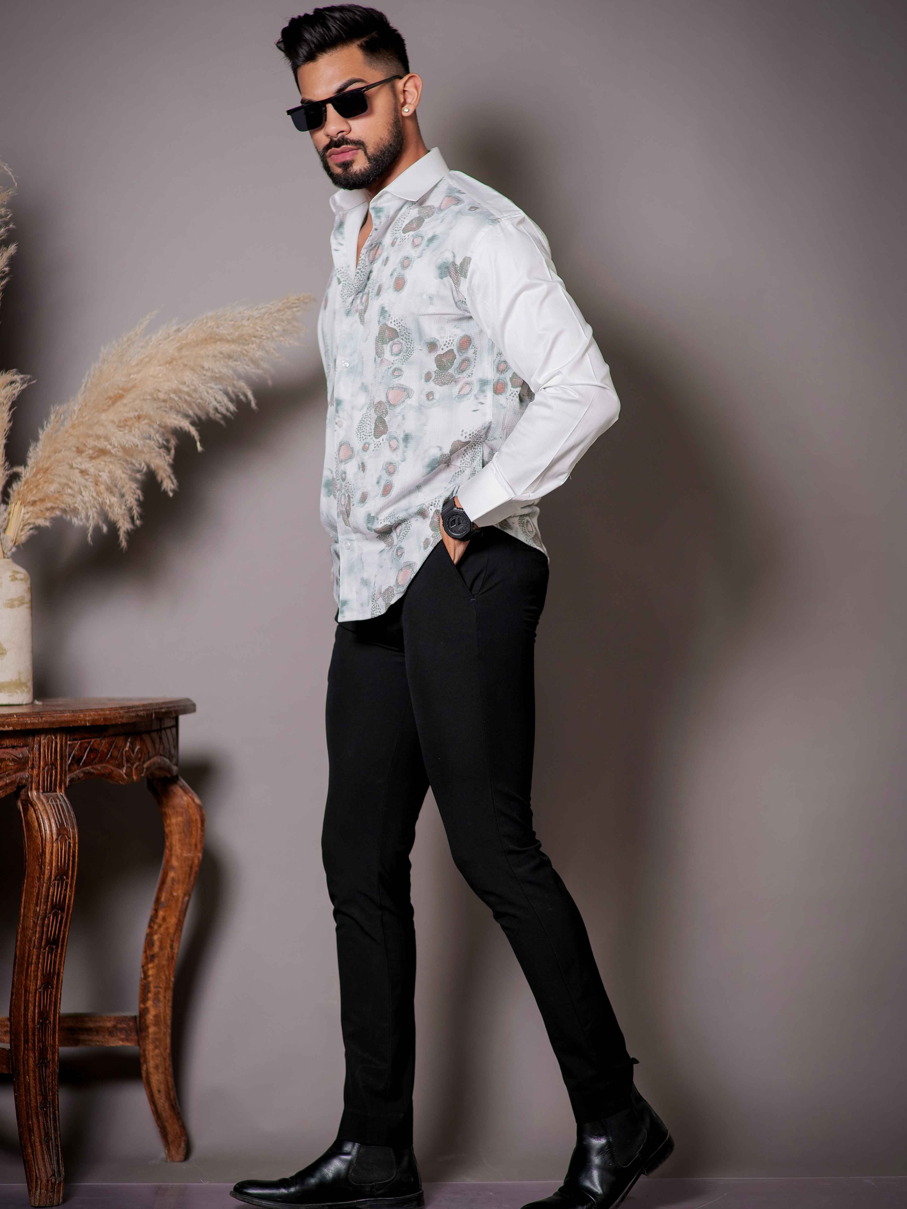 White Print Premium Shirt