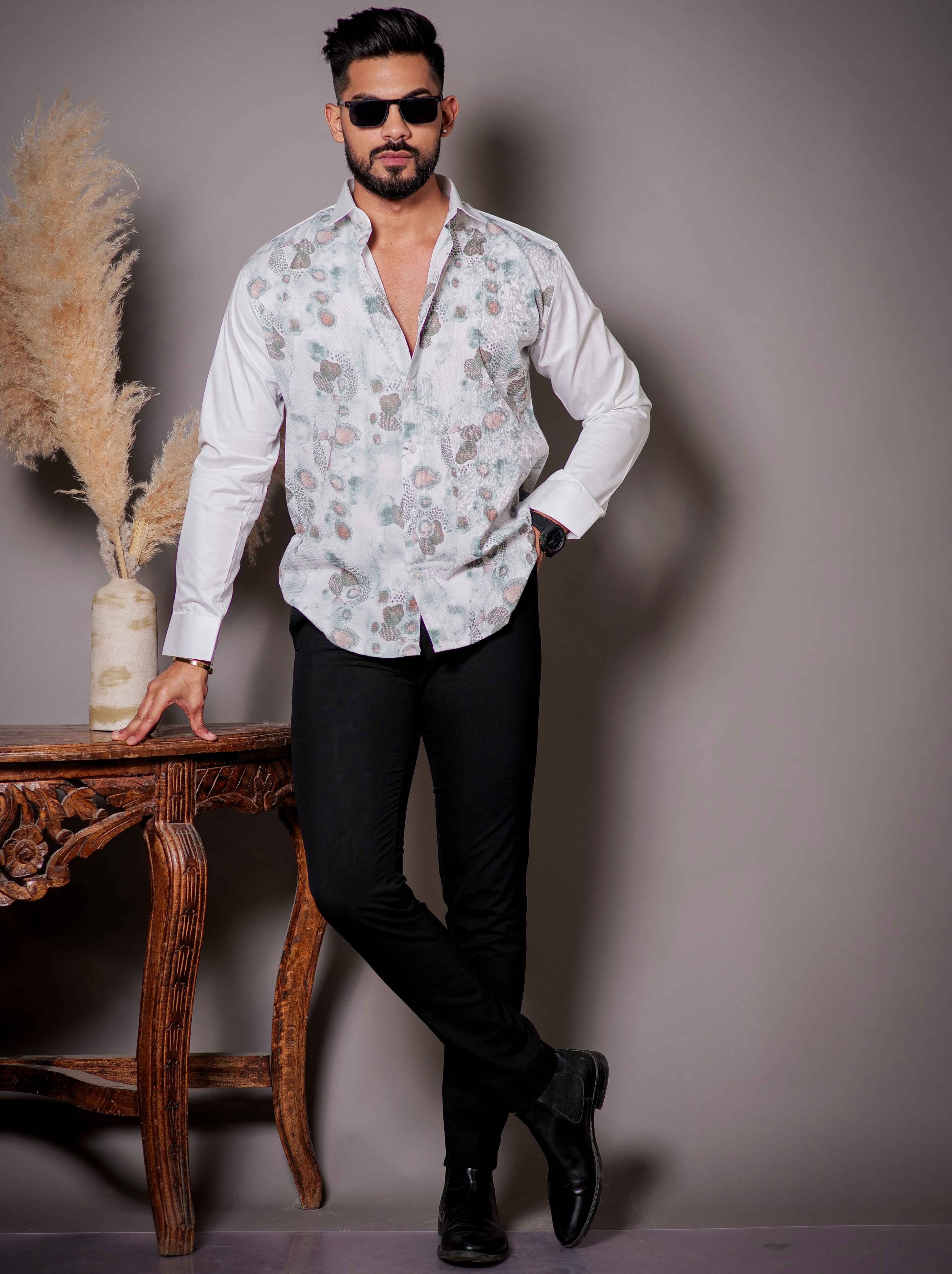 White Print Premium Shirt