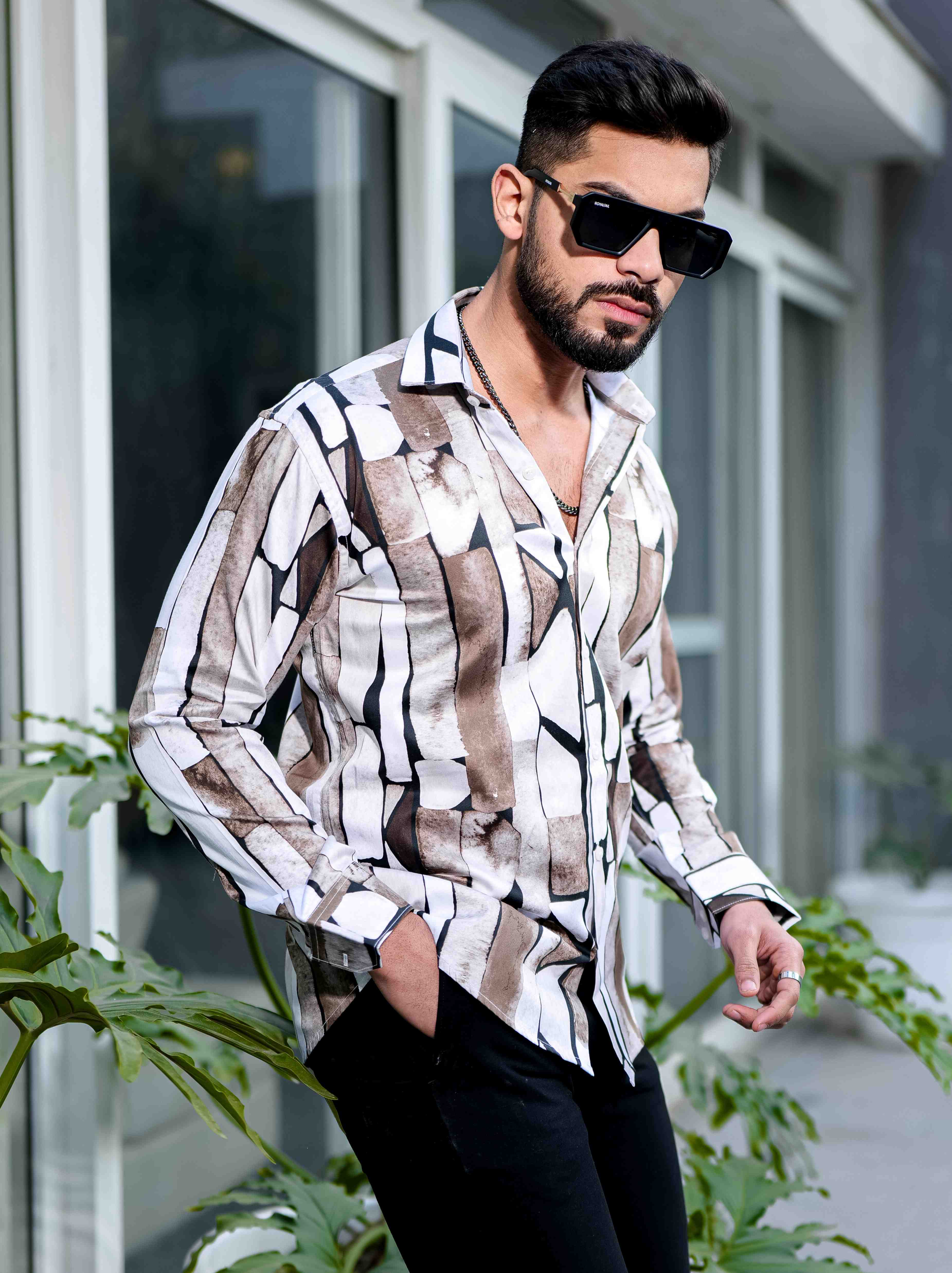 Wood Giza Cotton Print Premium Shirt