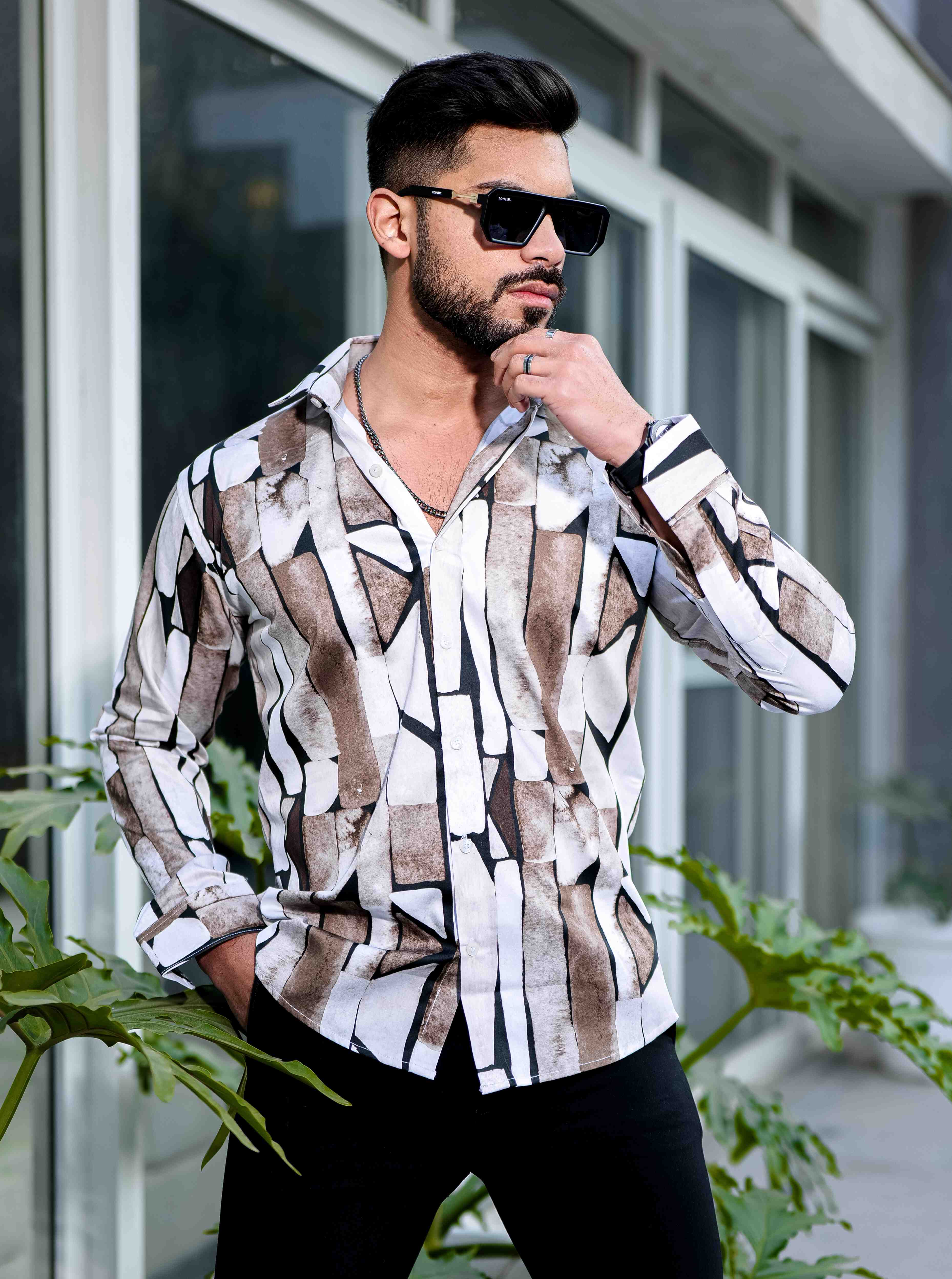 Wood Giza Cotton Print Premium Shirt
