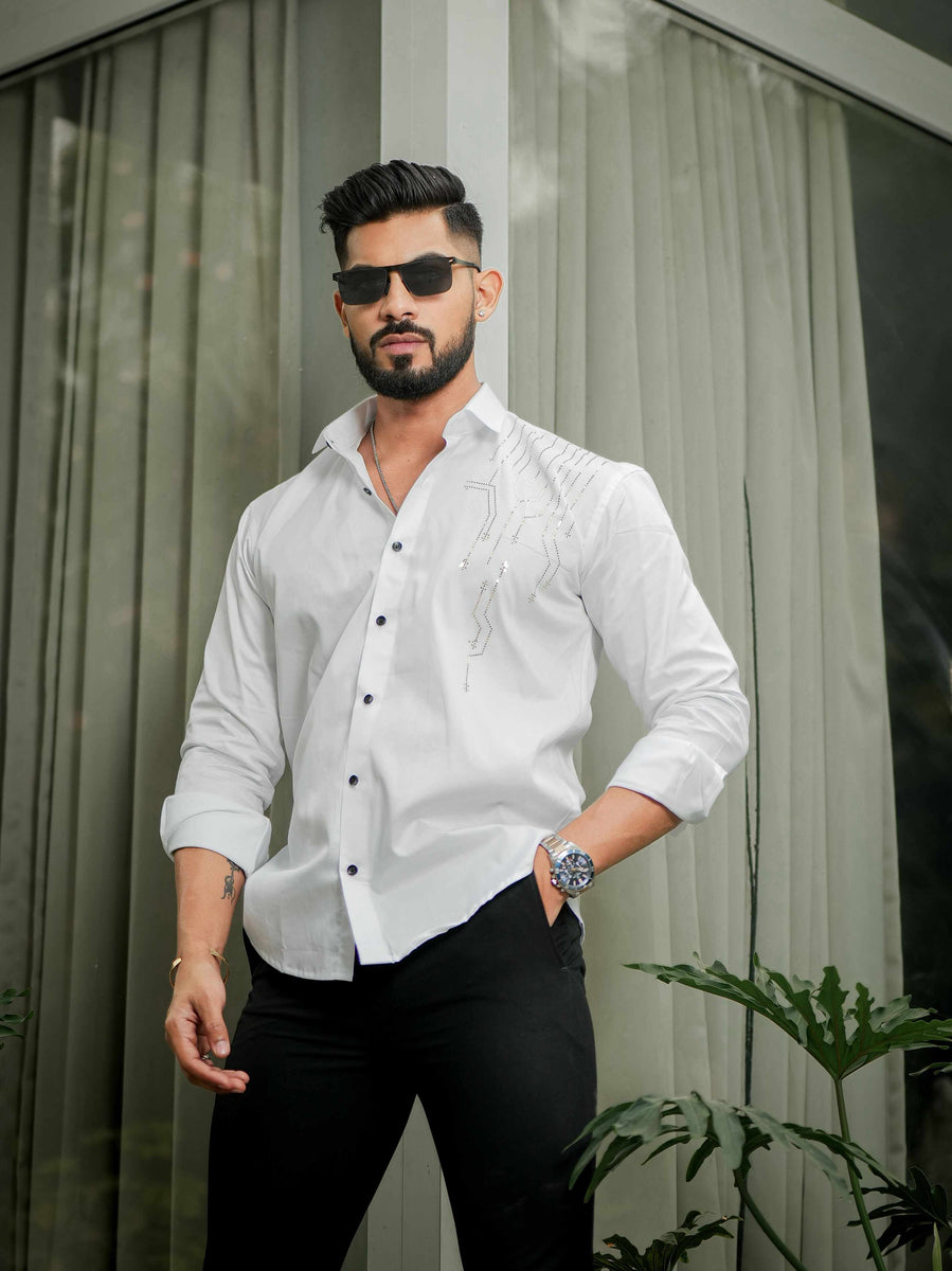 Formal White Shirt Party Wear Cotton Shirt, Indian Shirt, Mens Button Up, Mens Clothing, White Formal White Shirt Party Wear Cotton Shirt, Indian Shirt, Mens Button Up, Mens Clothing, White