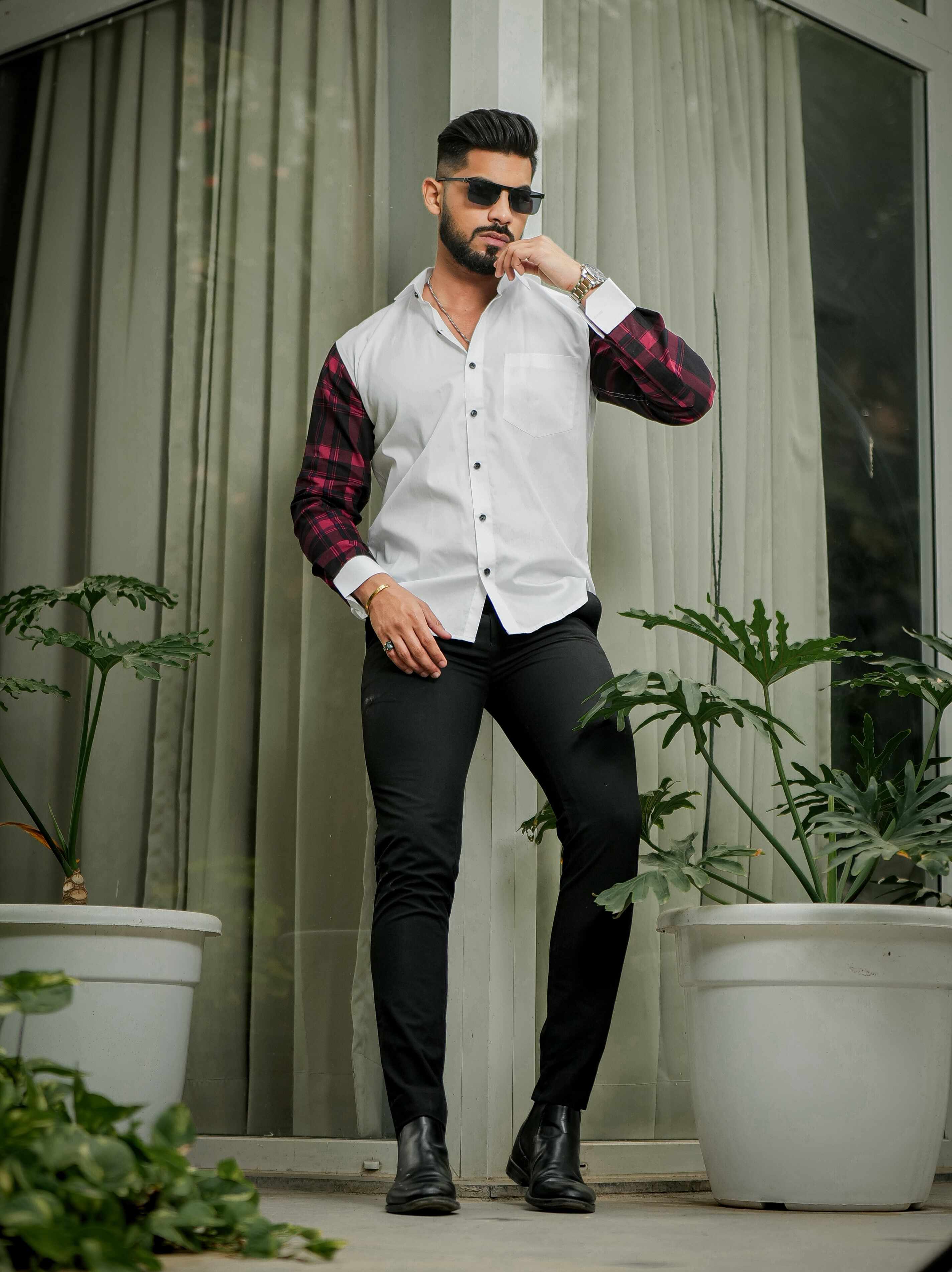 White Satin Cotton Designer Shirt