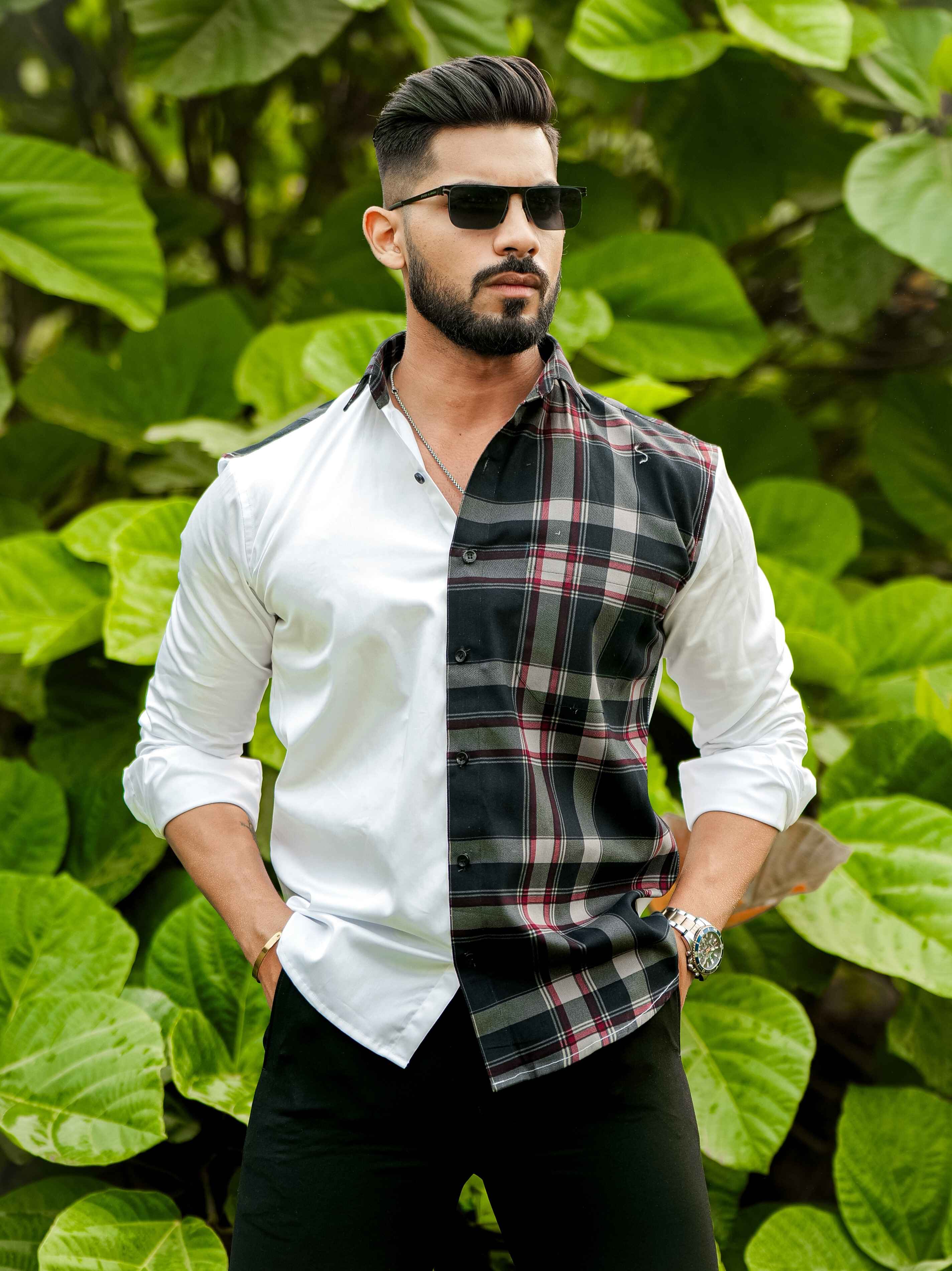 White Satin Cotton Designer Shirt