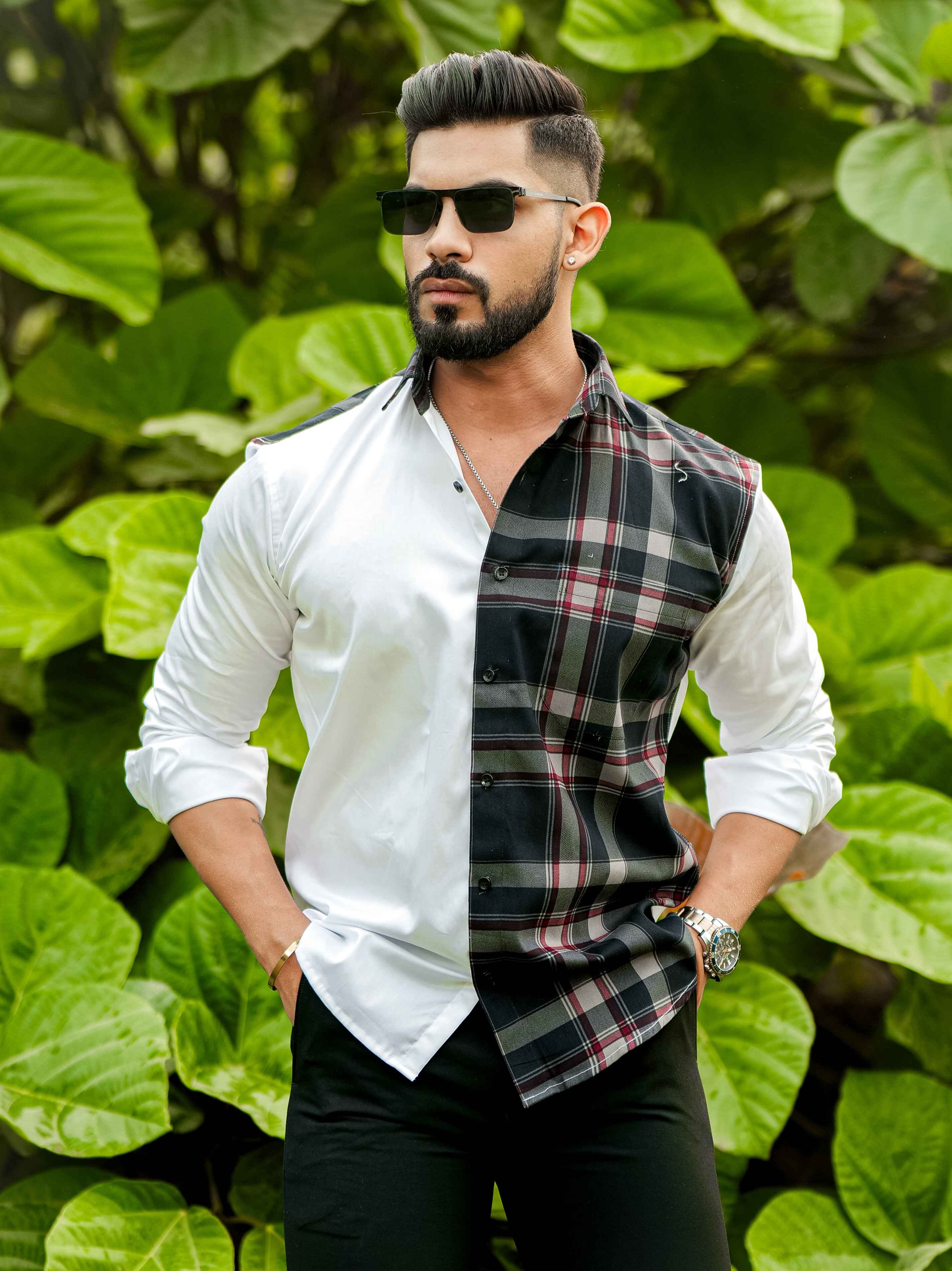 White Satin Cotton Designer Shirt