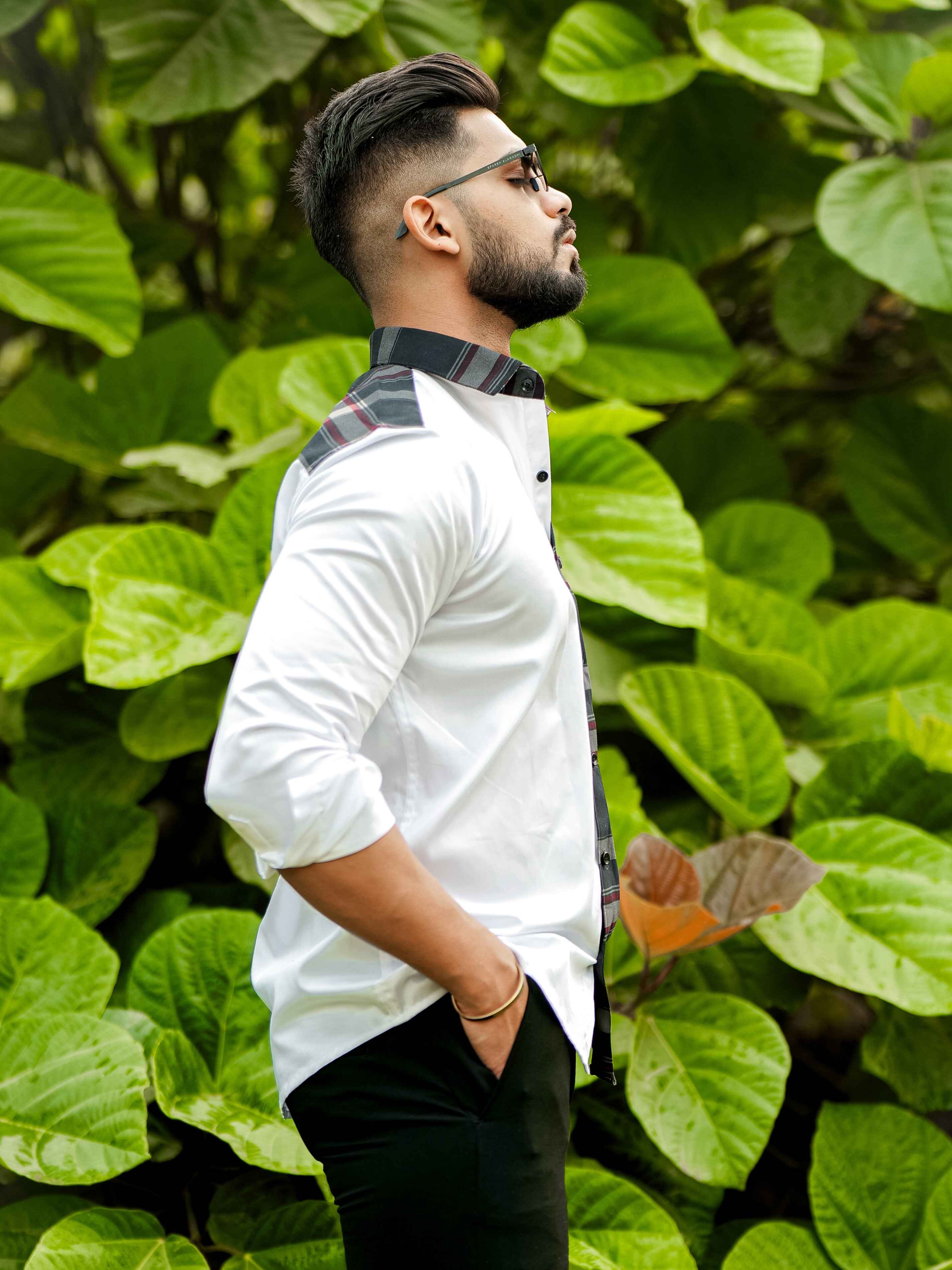White Satin Cotton Designer Shirt