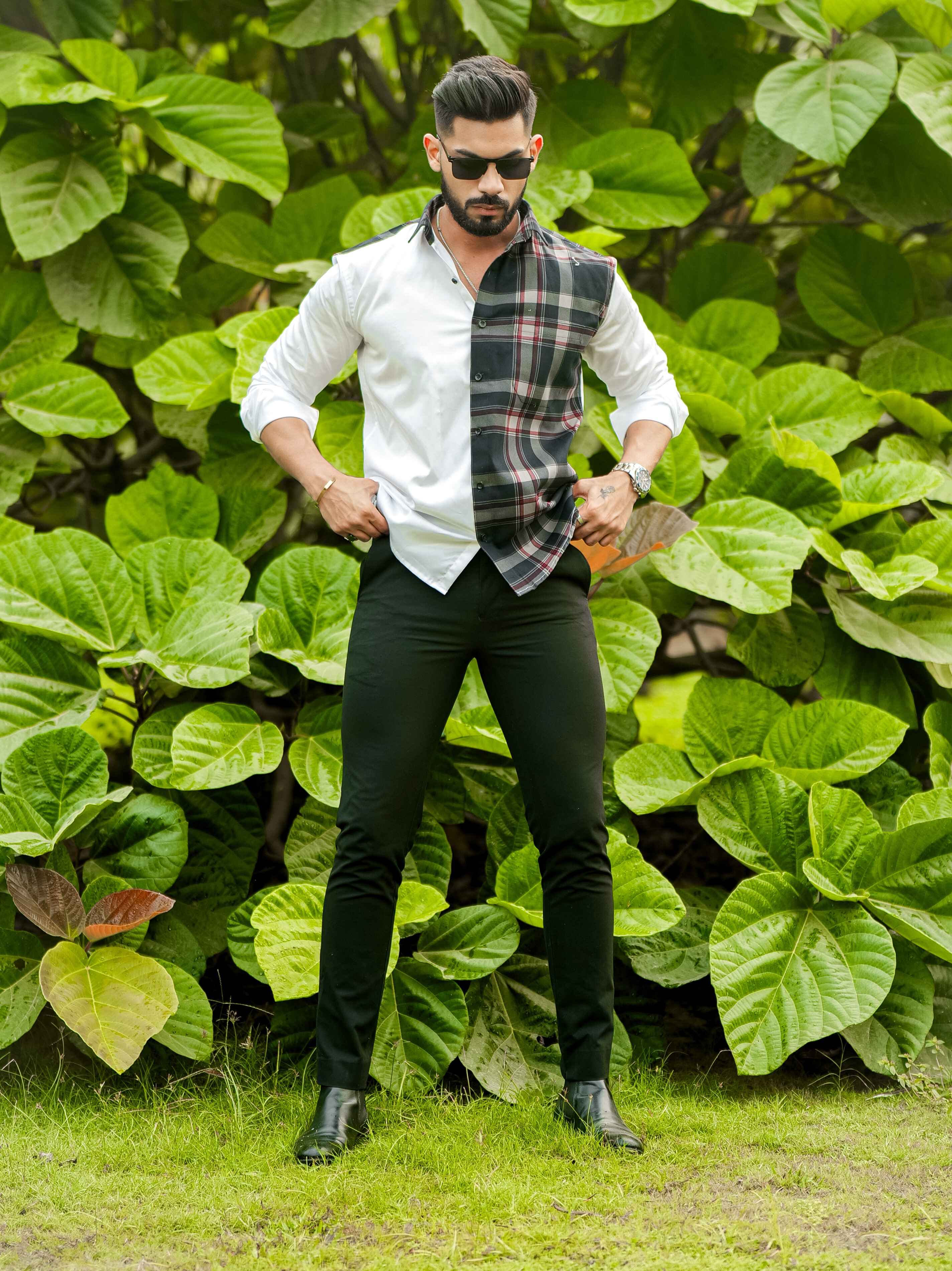 White Satin Cotton Designer Shirt