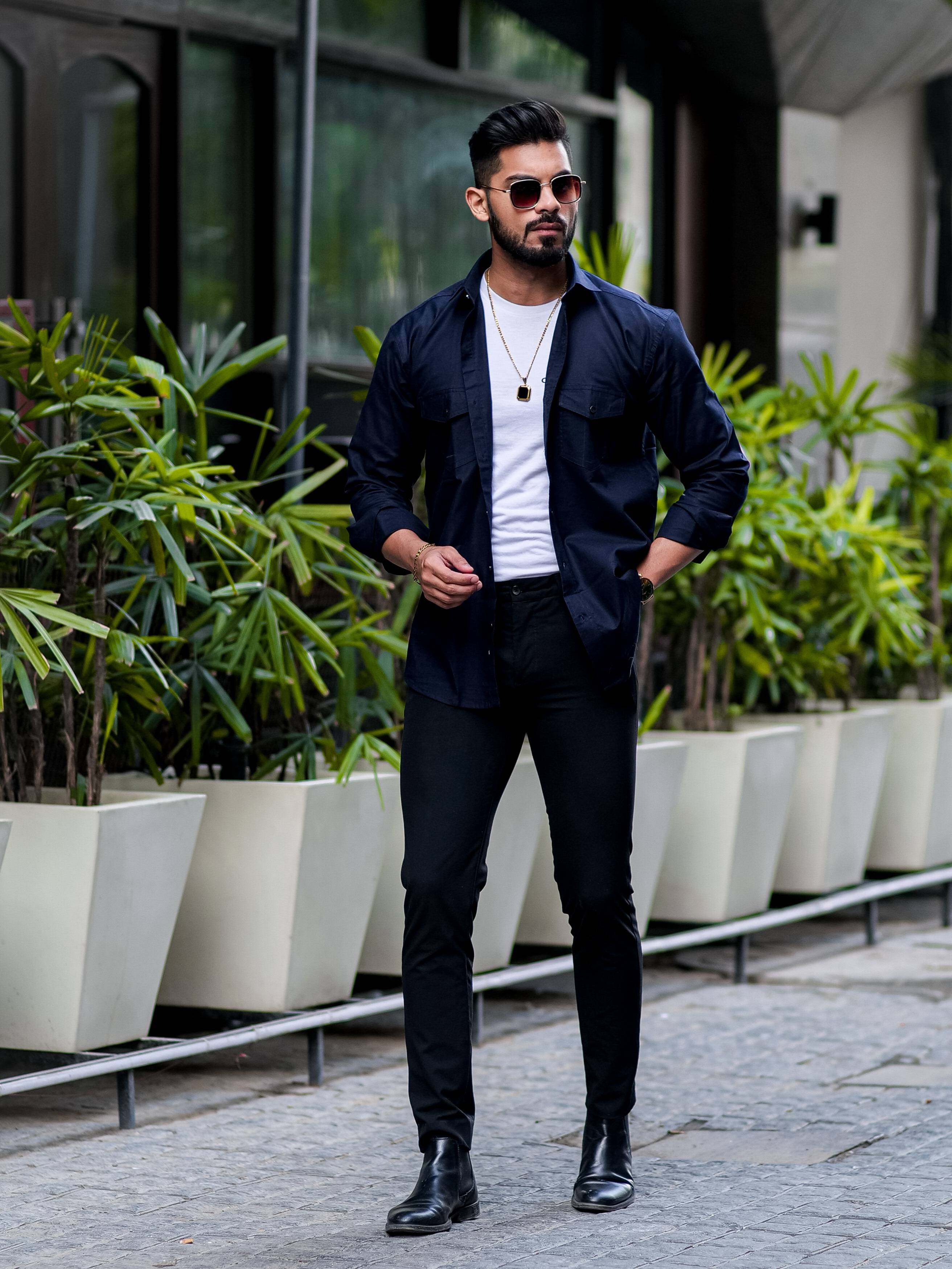 Blue Shirt Jeans To Wear With Black Shirt Navy Blue Oxford Premium
