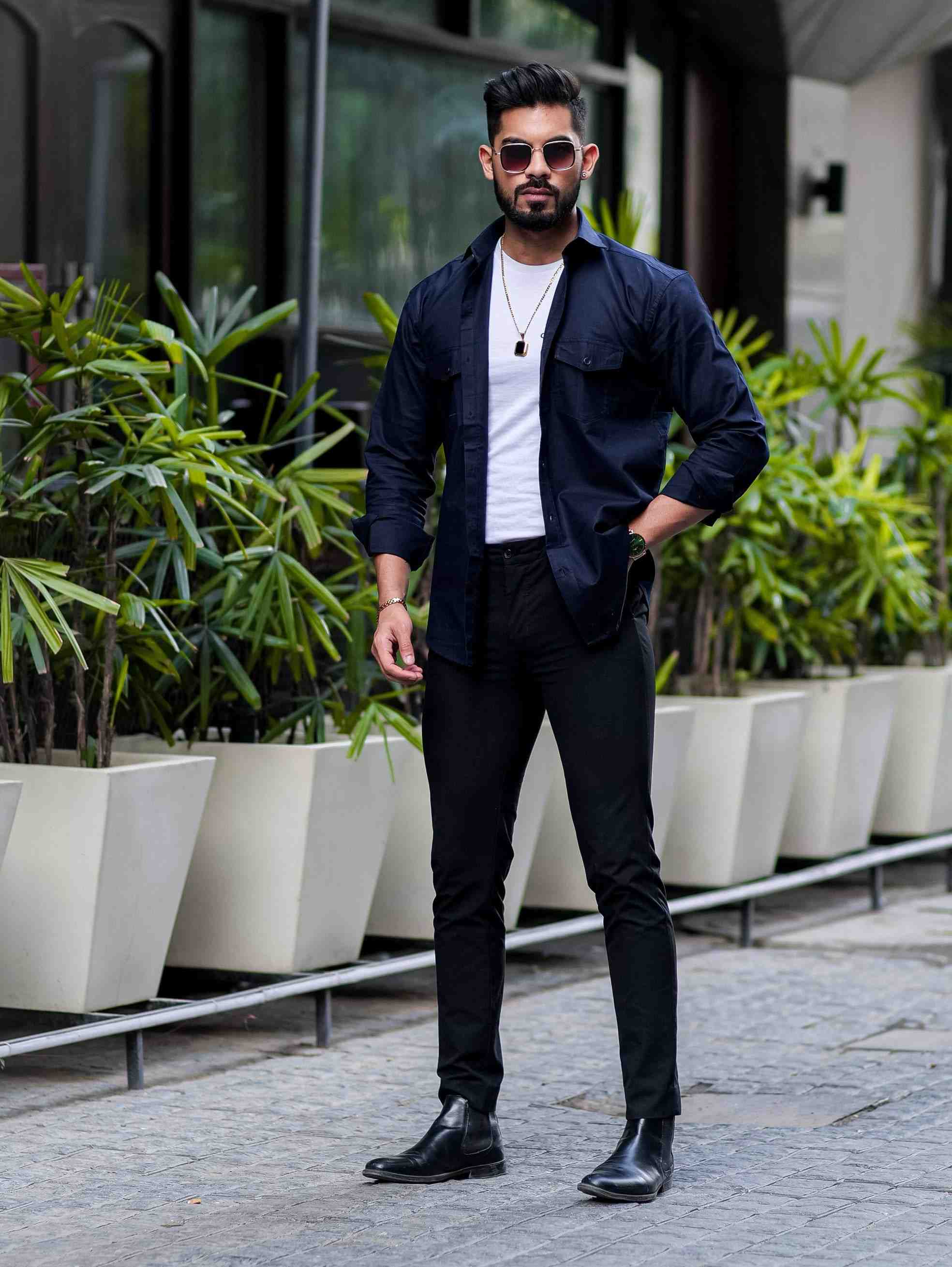 Navy Blue Oxford Premium Cotton Over Shirt