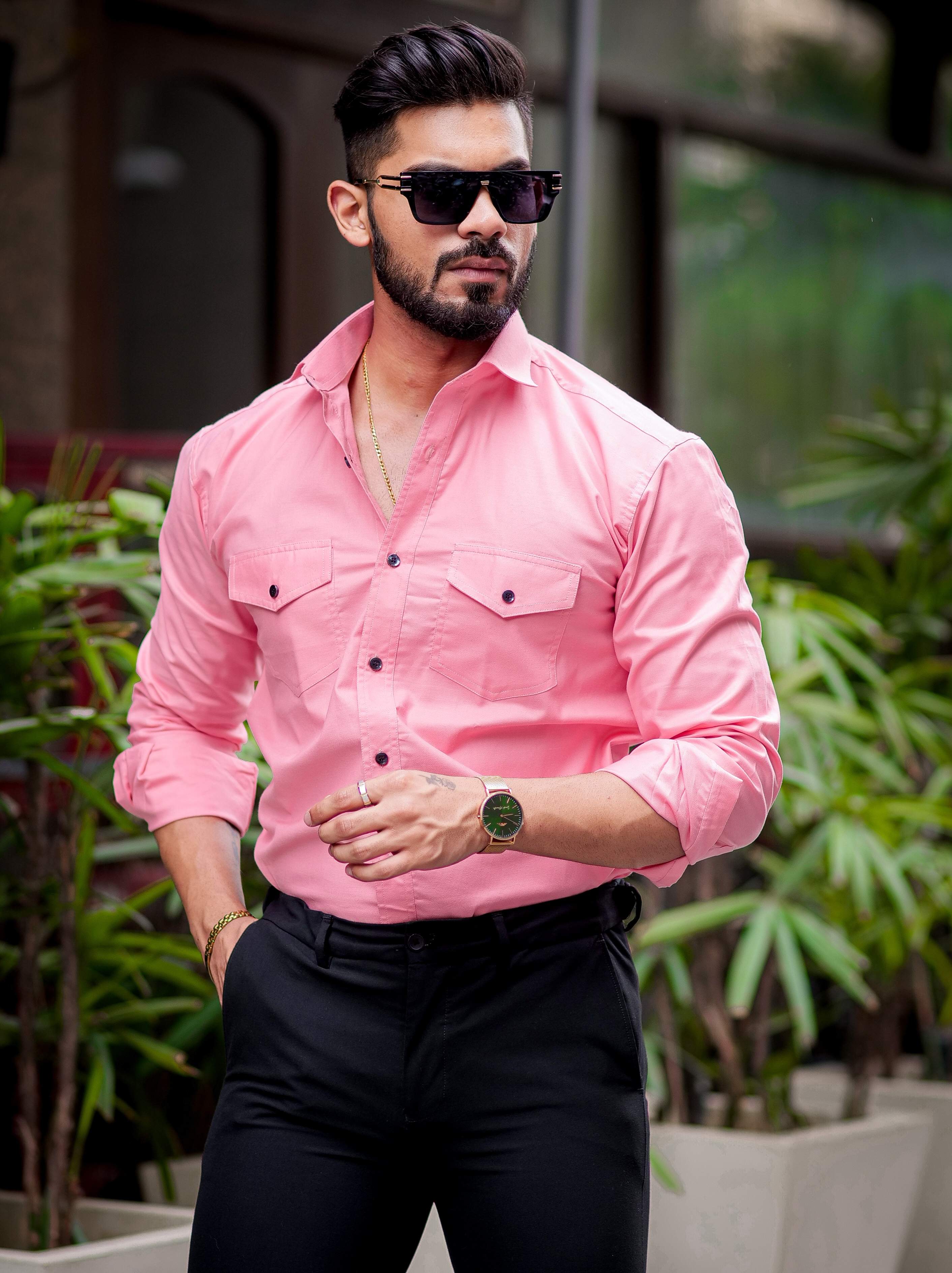 Trendy Premium Cotton Pink Overshirt – The Foomer