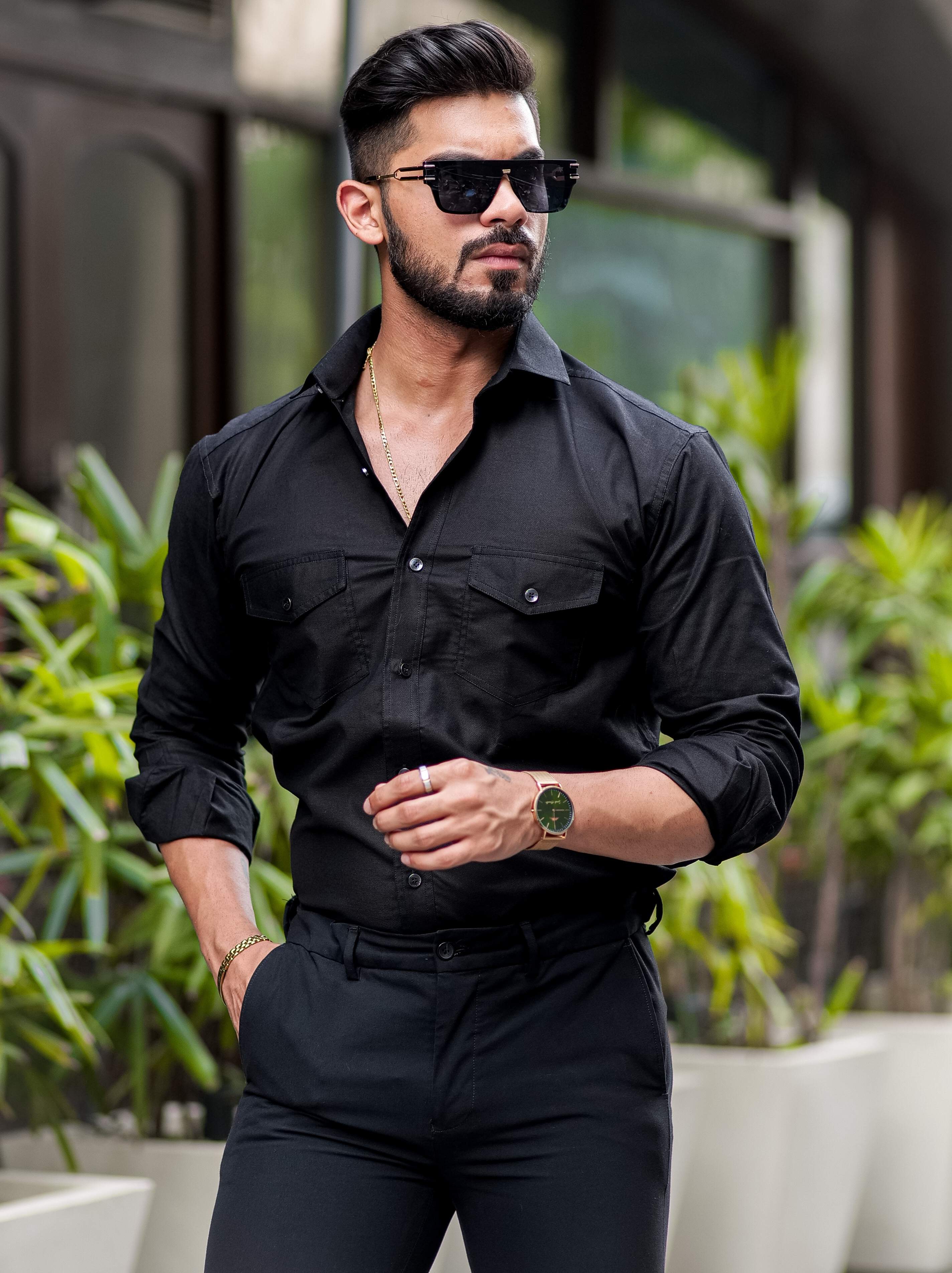 Black Oxford Premium Cotton Over Shirt