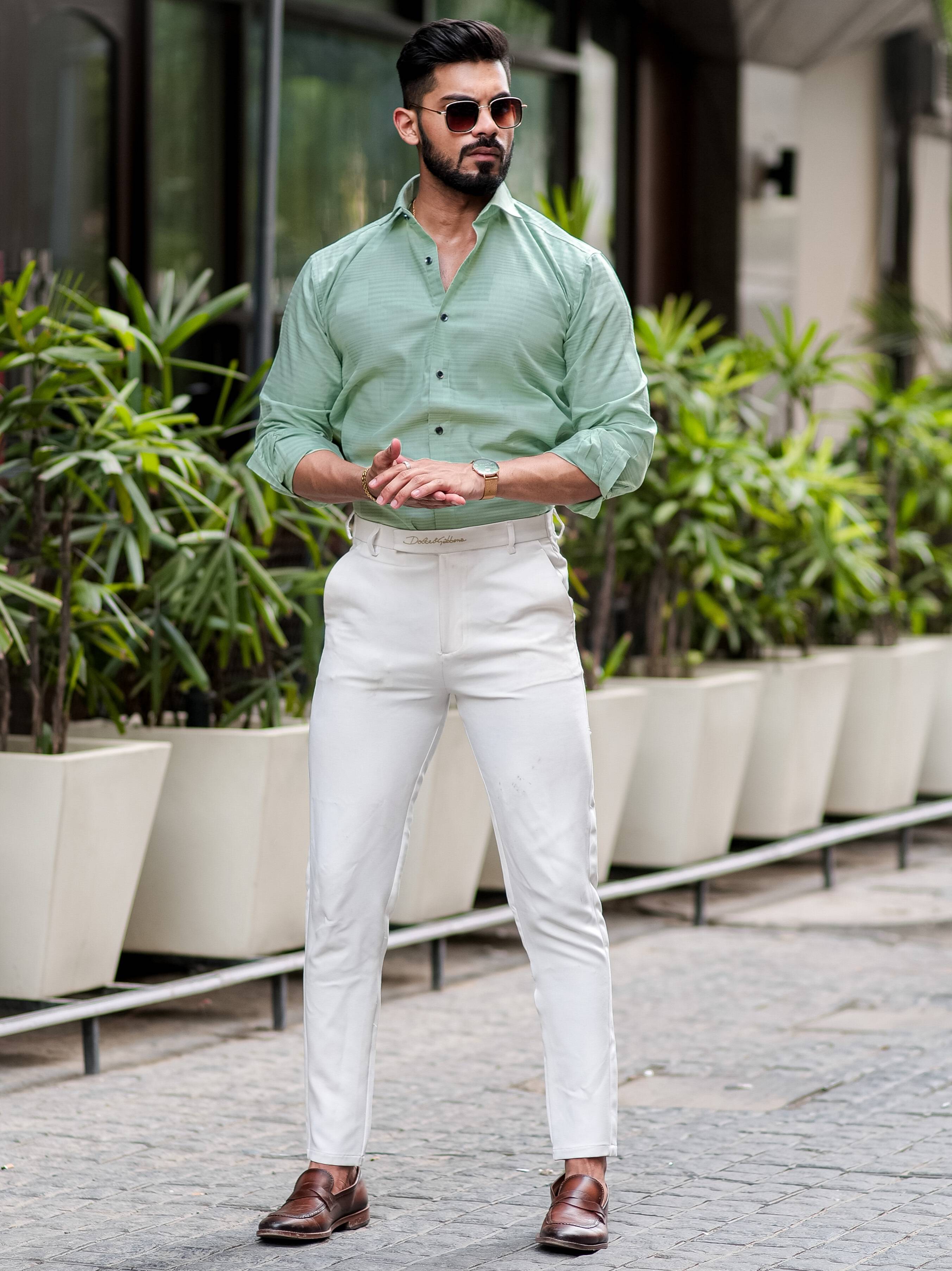 Green Texture Premium Cotton Shirt – The Foomer