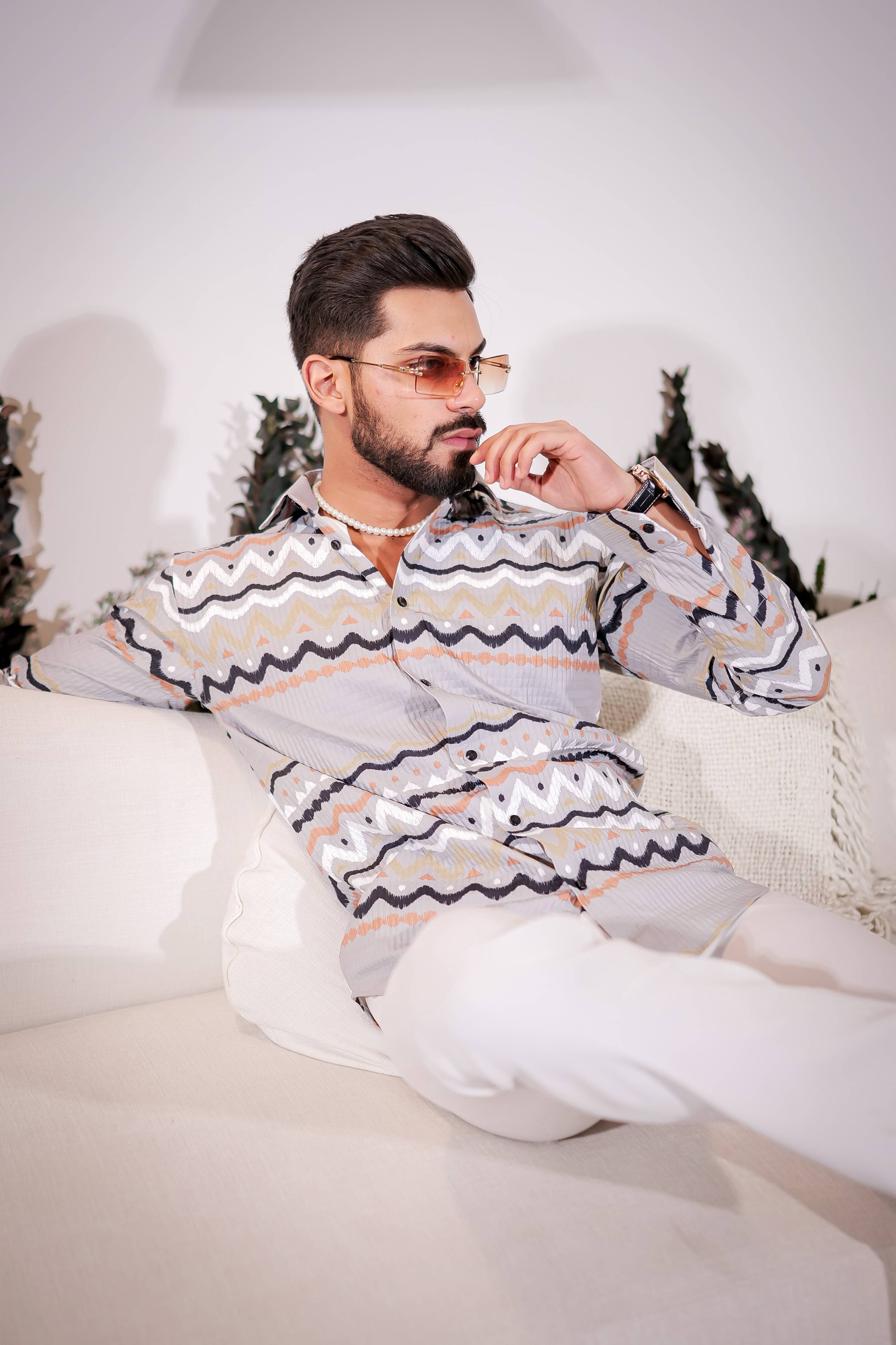 French Grey Imported Premium Shirt for Men's