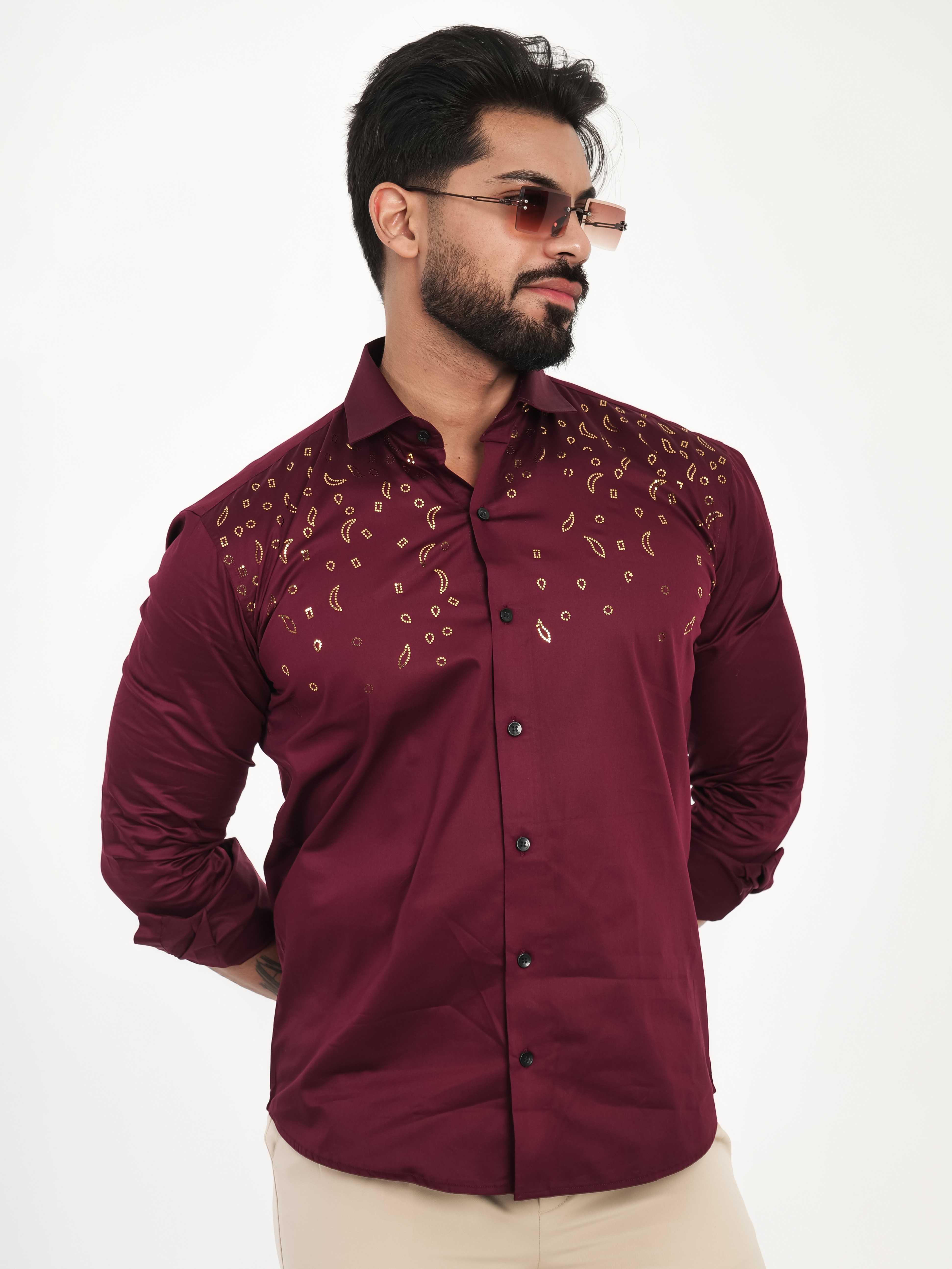 FOOMER WINE SEQUENCE DESIGNER SHIRT FOR MEN'S