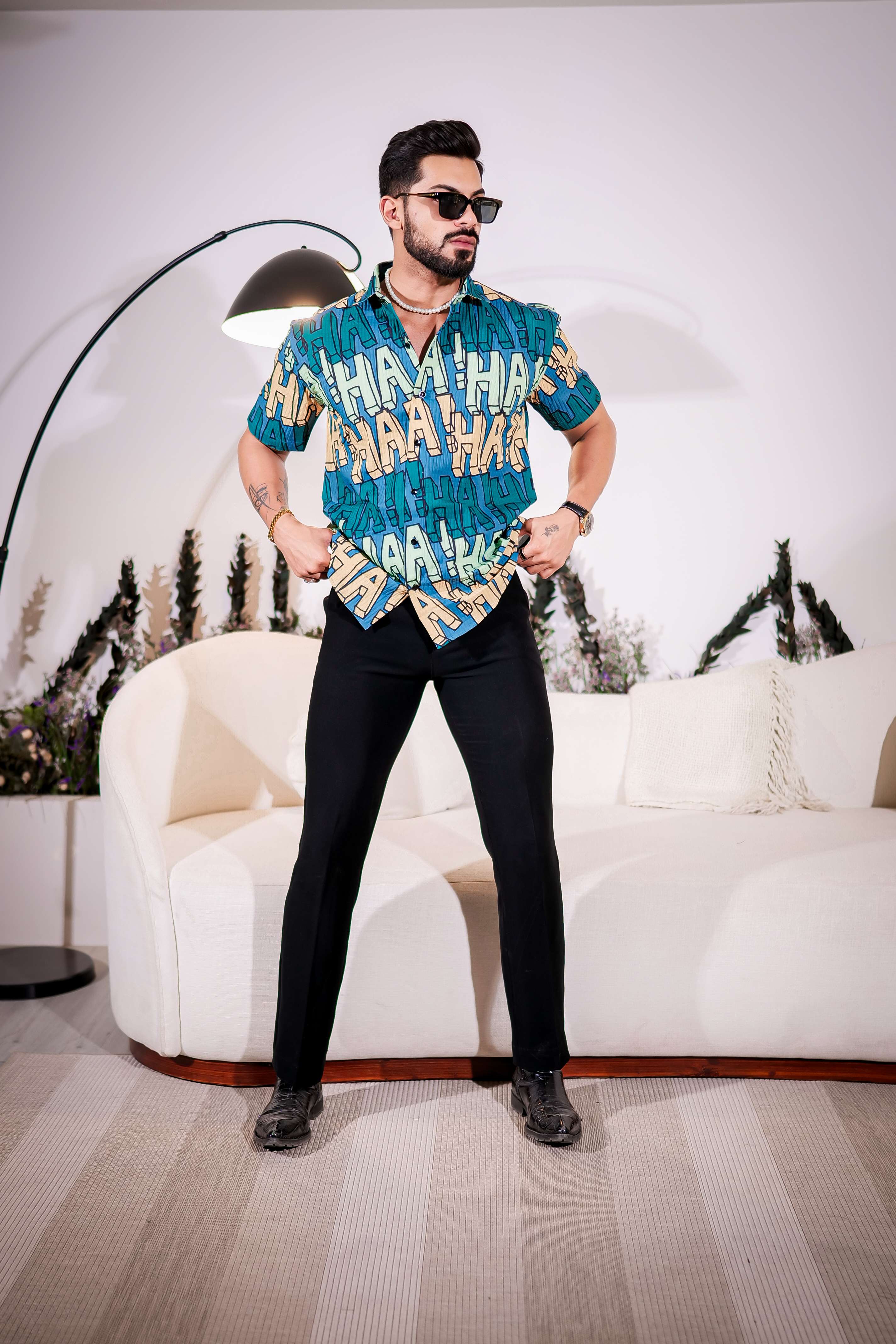 Hippie Blue Half Sleeve Imported Premium Shirt for Men's