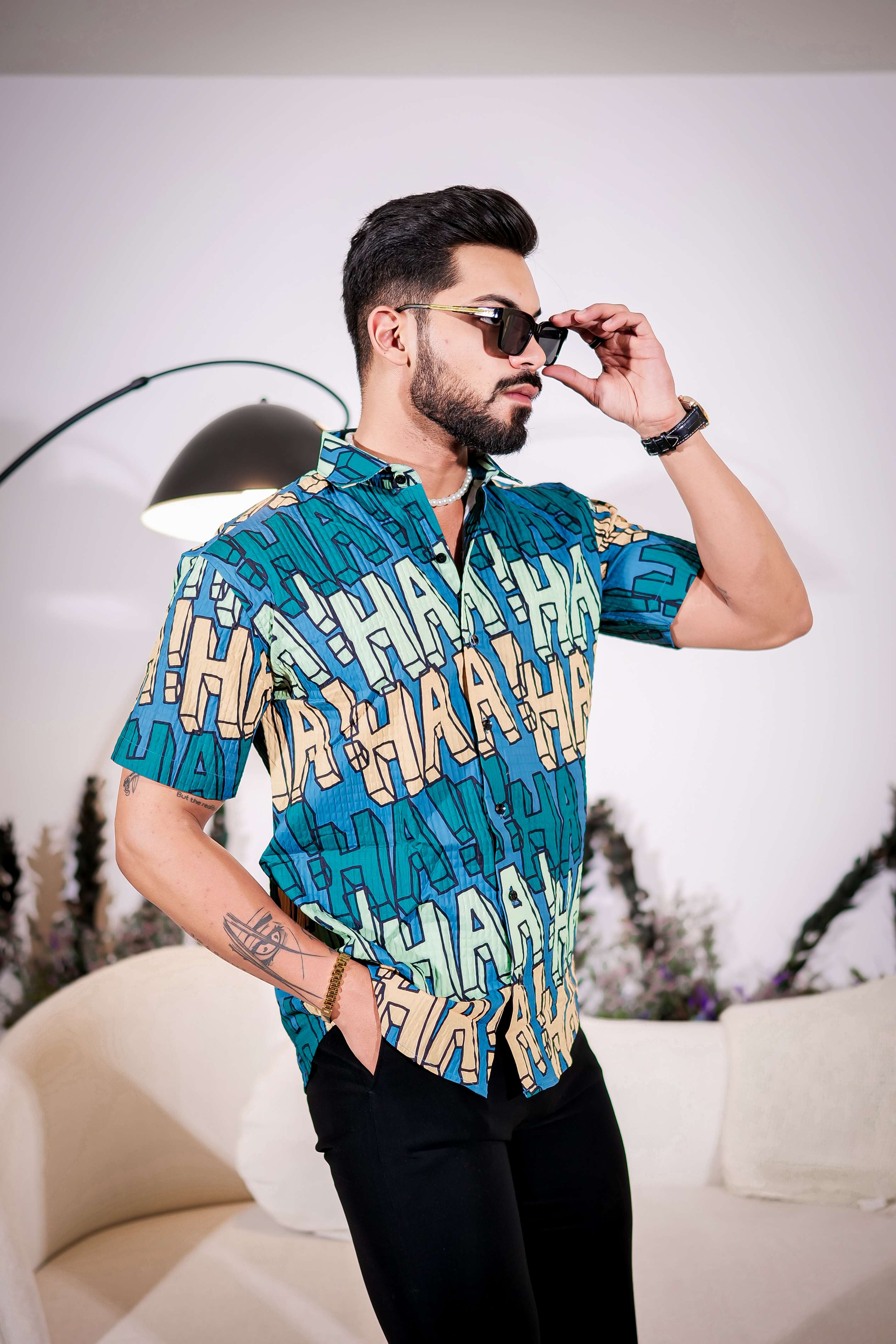 Hippie Blue Half Sleeve Imported Premium Shirt for Men's