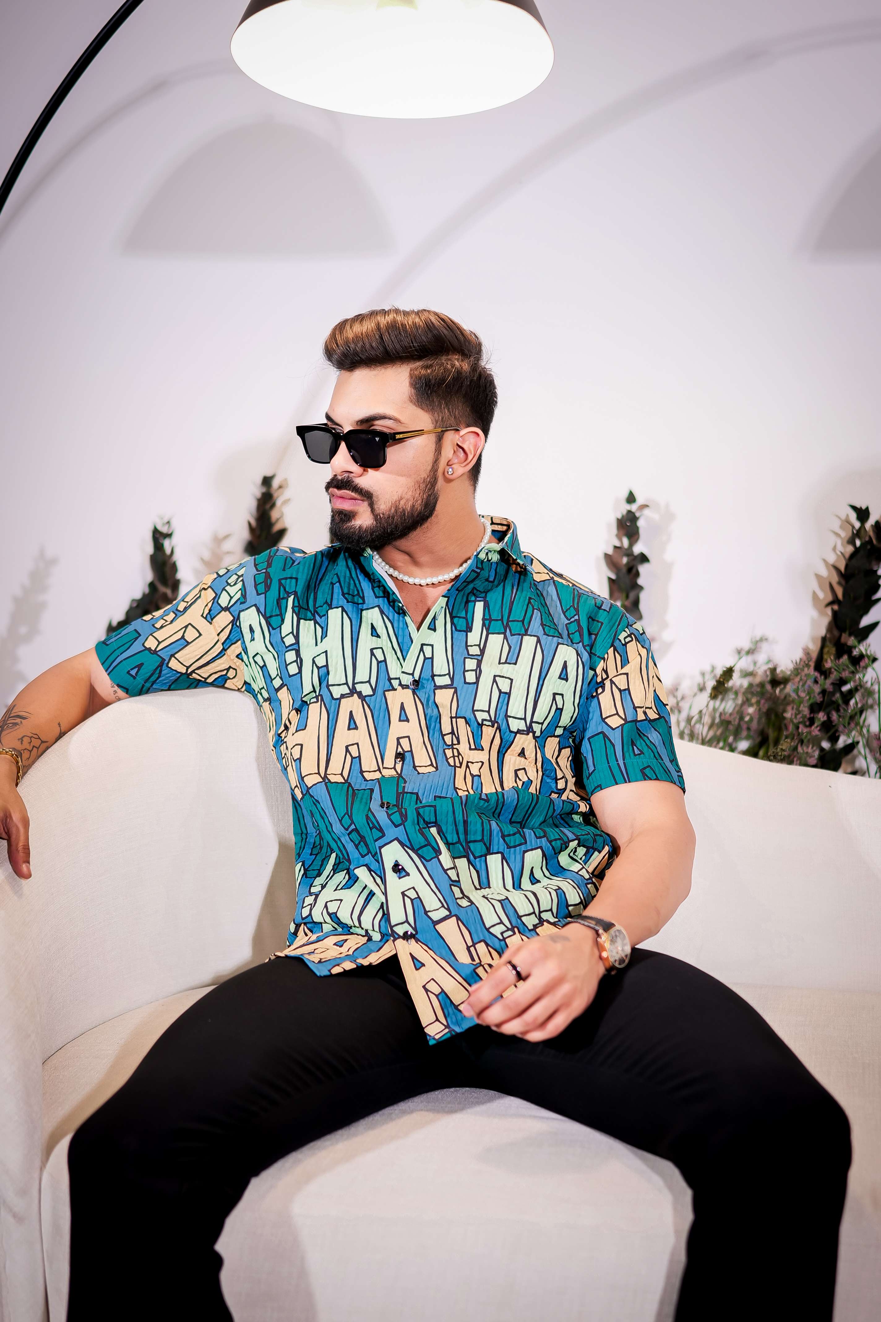 Hippie Blue Half Sleeve Imported Premium Shirt for Men's