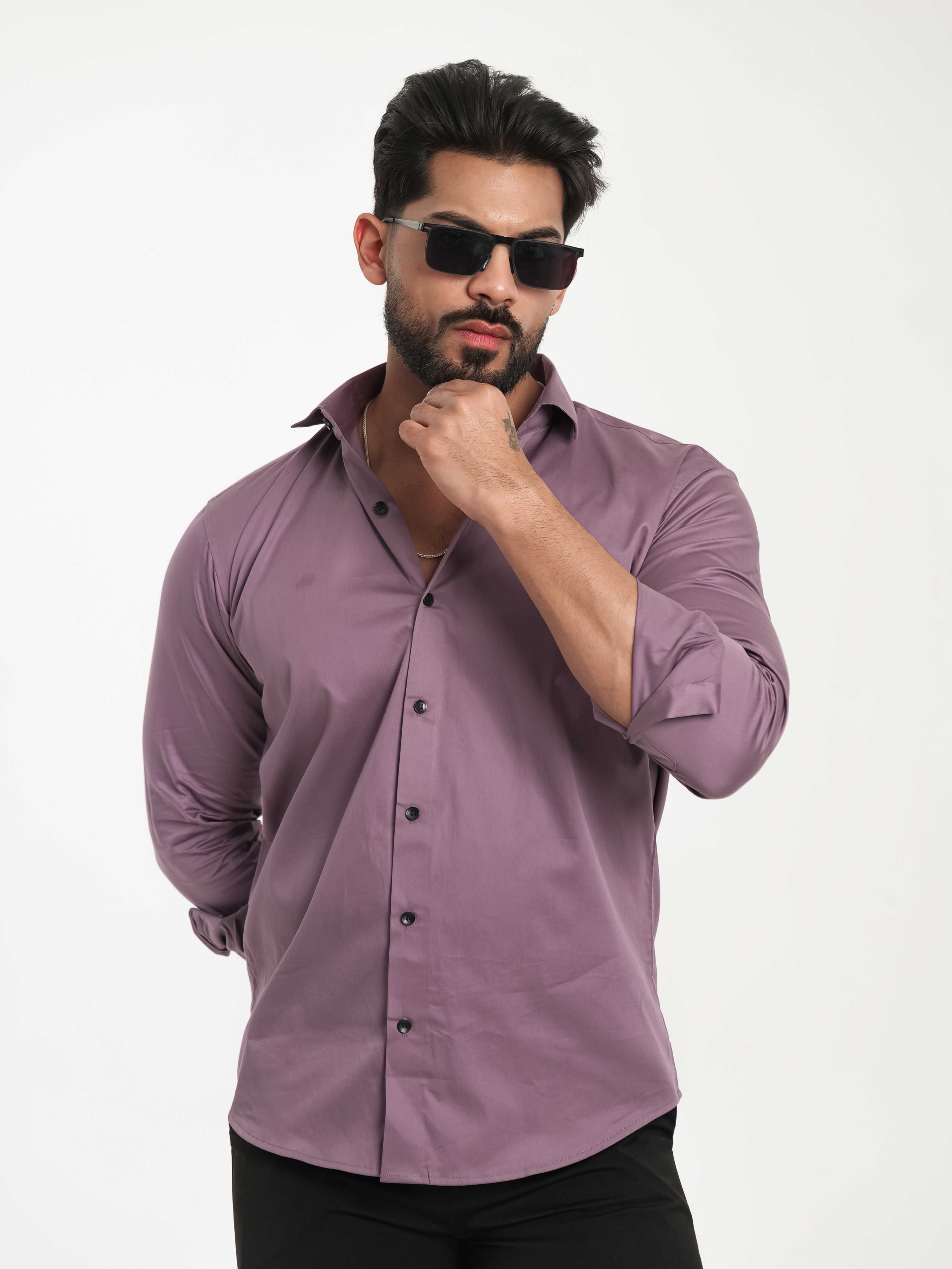 FOOMER FORMY MAGENTA LUXURY SATIN SHIRT FOR MEN'S