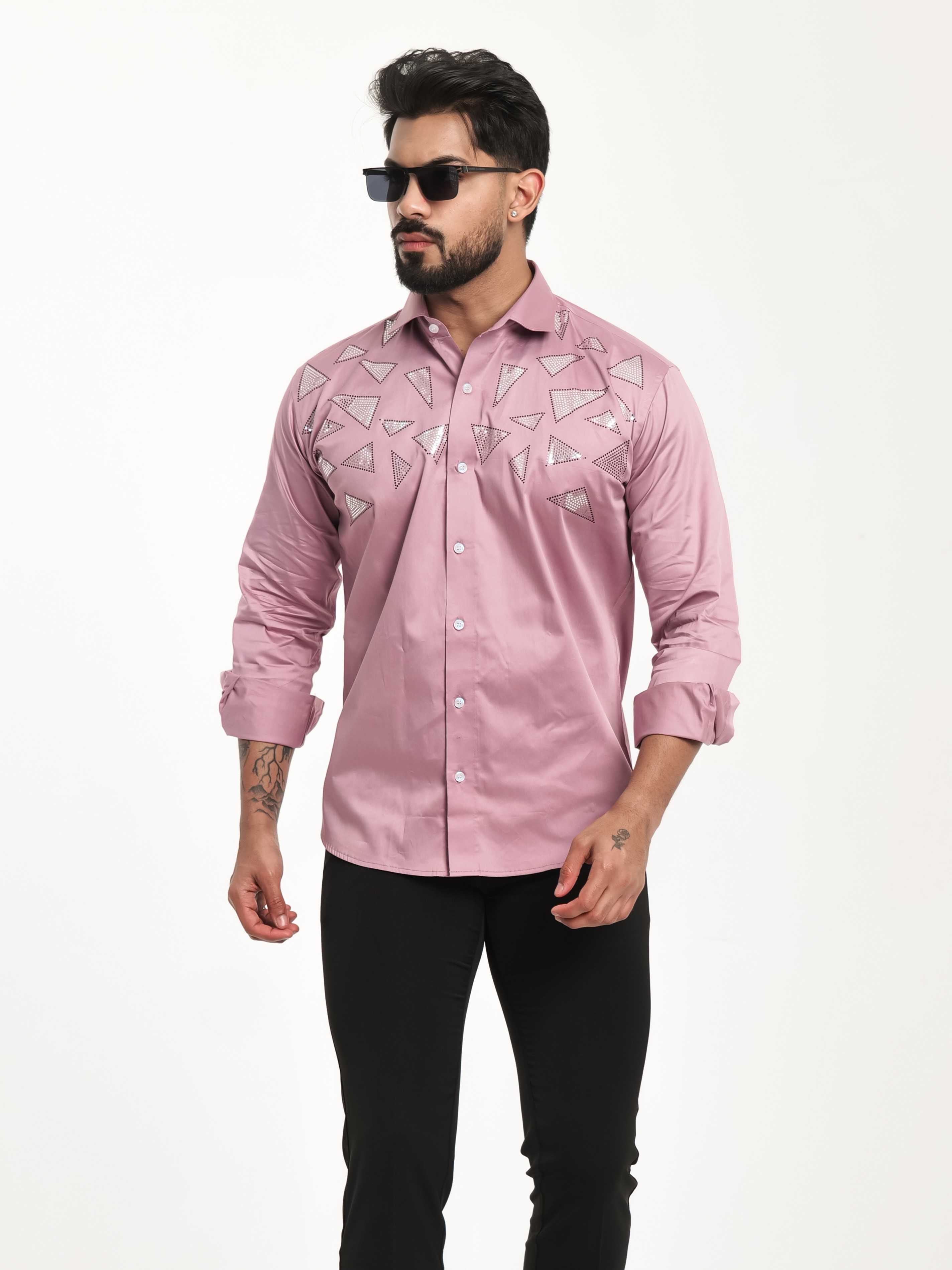 FOOMER PINK SEQUENCE DESIGNER SHIRT FOR MEN'S